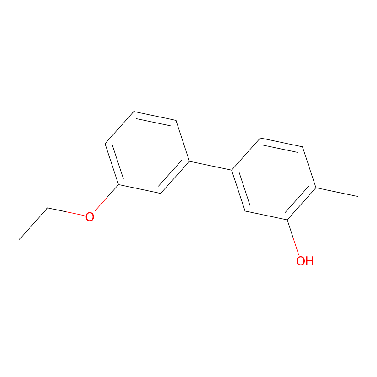 5-(3-Ethoxyphenyl)-2-methylphenol molecular structure, CAS 1261976-53-7
