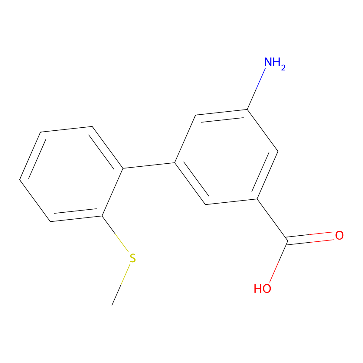 3-Amino-5-(2-methylthiophenyl)benzoic acid molecular structure, CAS 1261976-57-1