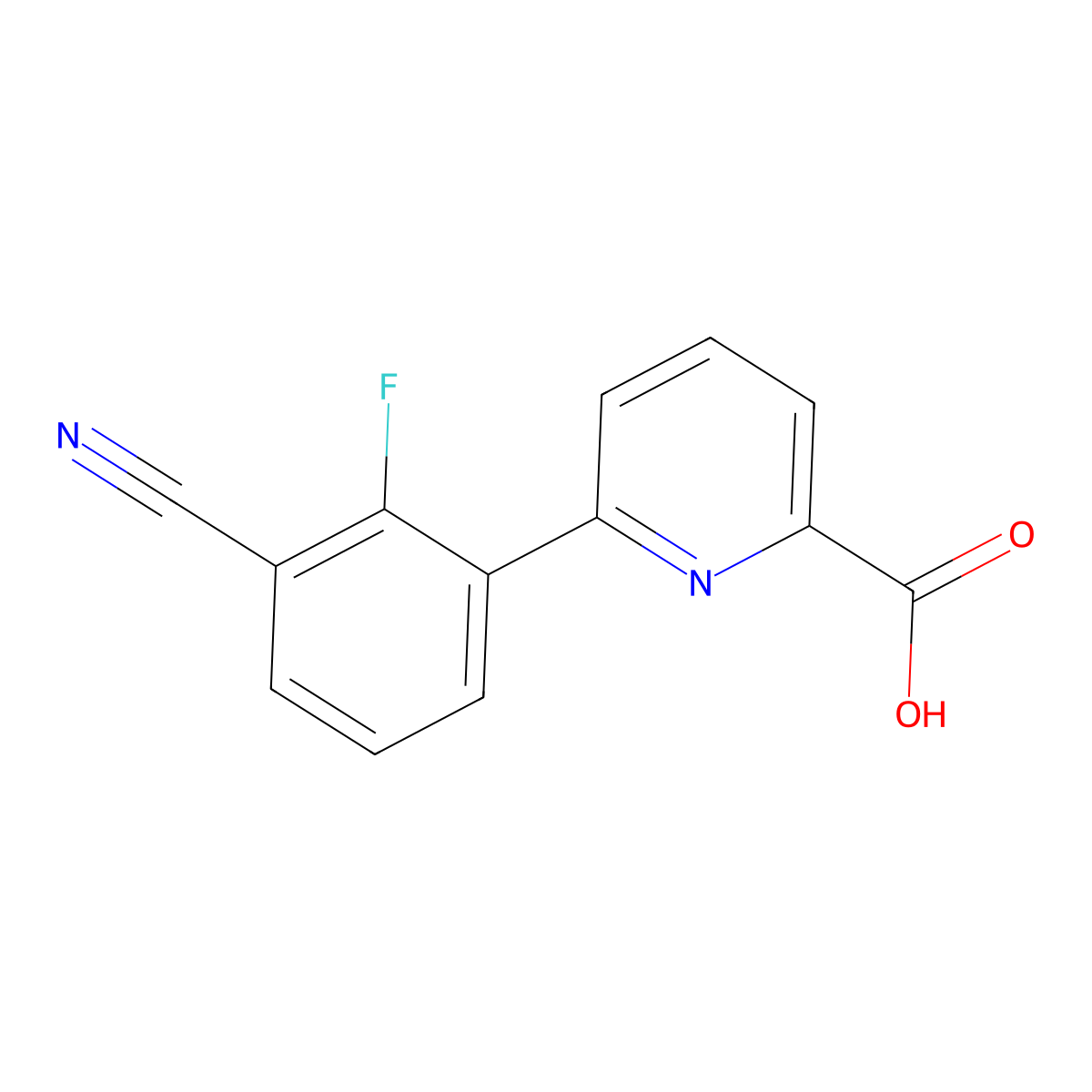 6-(3-Cyano-2-fluorophenyl)picolinic acid molecular structure, CAS 1261976-61-7
