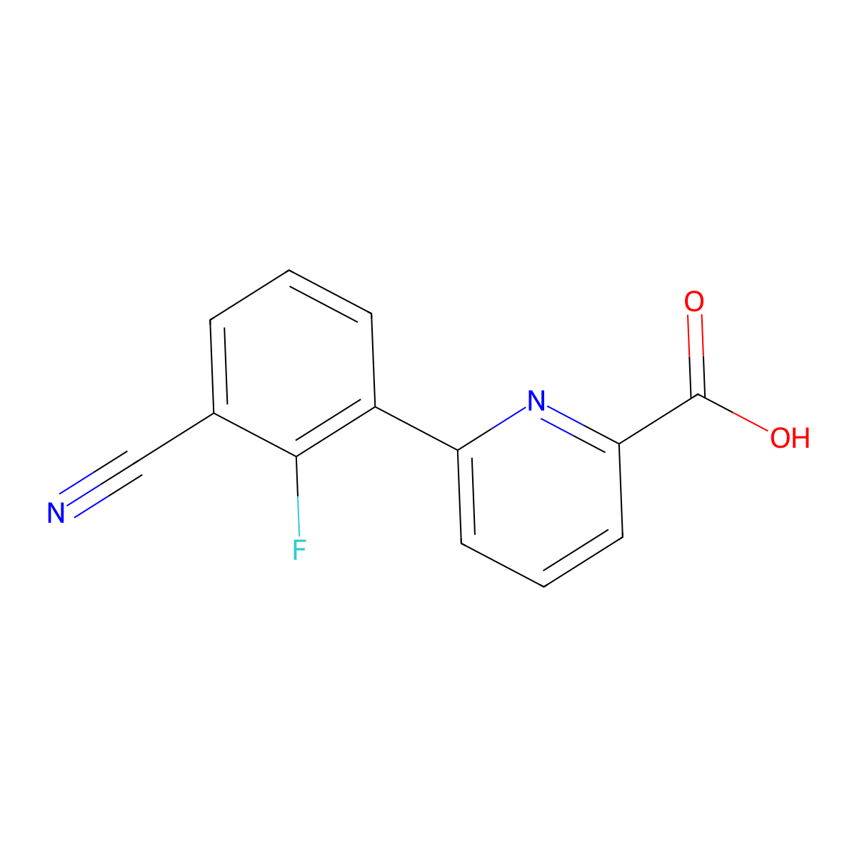 6-(3-Cyano-2-fluorophenyl)picolinic acid molecular structure, CAS 1261976-61-7