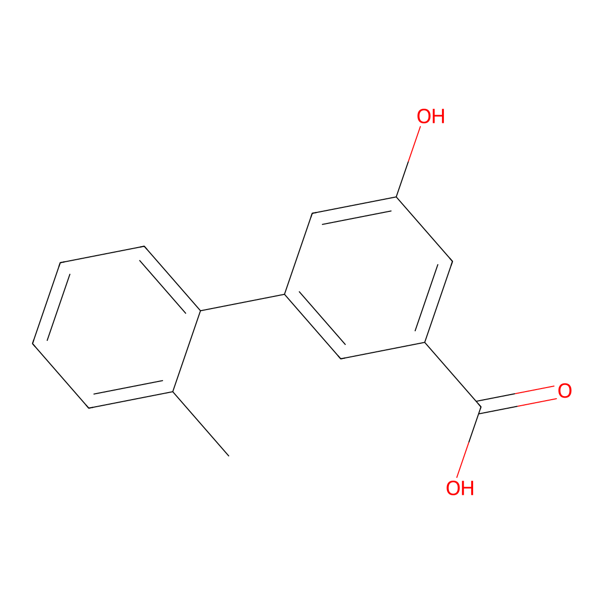 5-Hydroxy-3-(2-methylphenyl)benzoic acid molecular structure, CAS 1261976-73-1