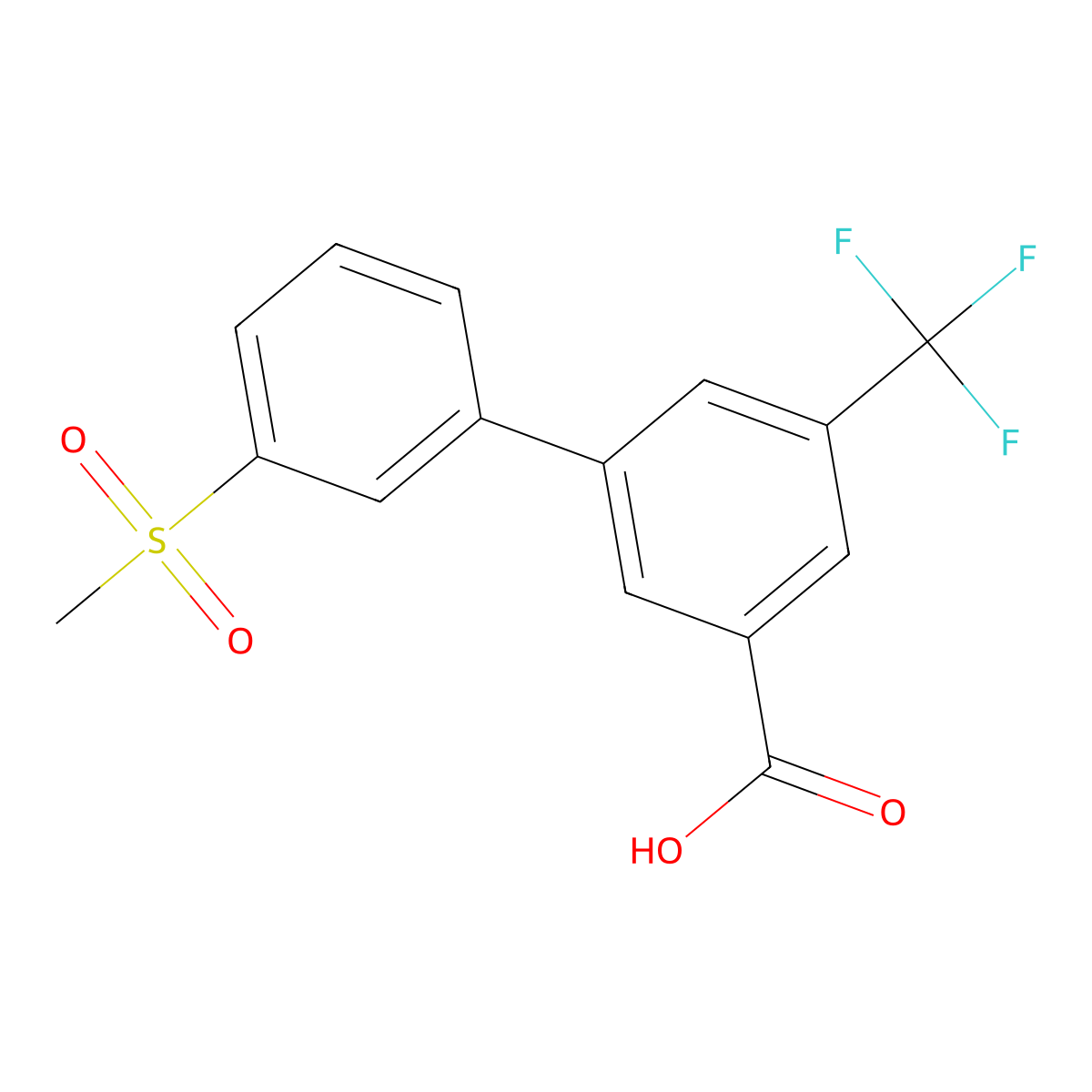 3-(3-Methylsulfonylphenyl)-5-trifluoromethylbenzoic acid molecular structure, CAS 1261976-76-4