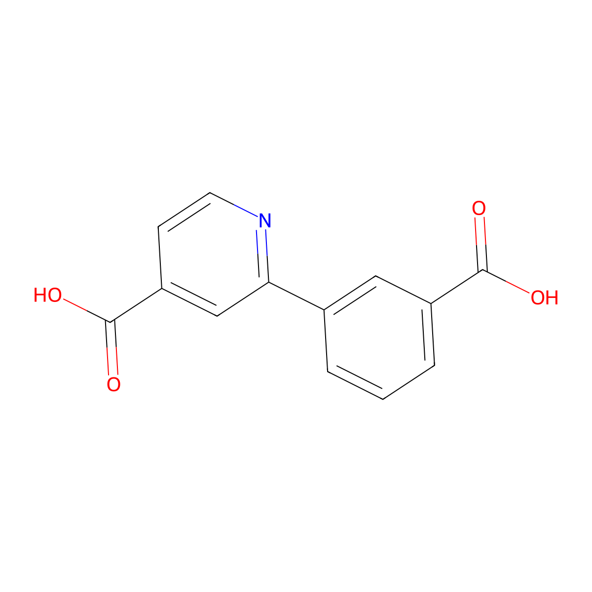 2-(3-Carboxyphenyl)pyridine-4-carboxylic acid molecular structure, CAS 1261976-81-1
