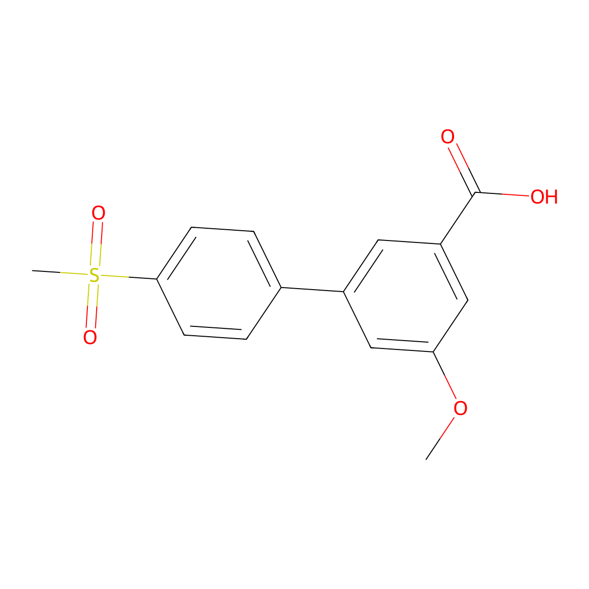 5-Methoxy-3-(4-methylsulfonylphenyl)benzoic acid molecular structure, CAS 1261976-92-4