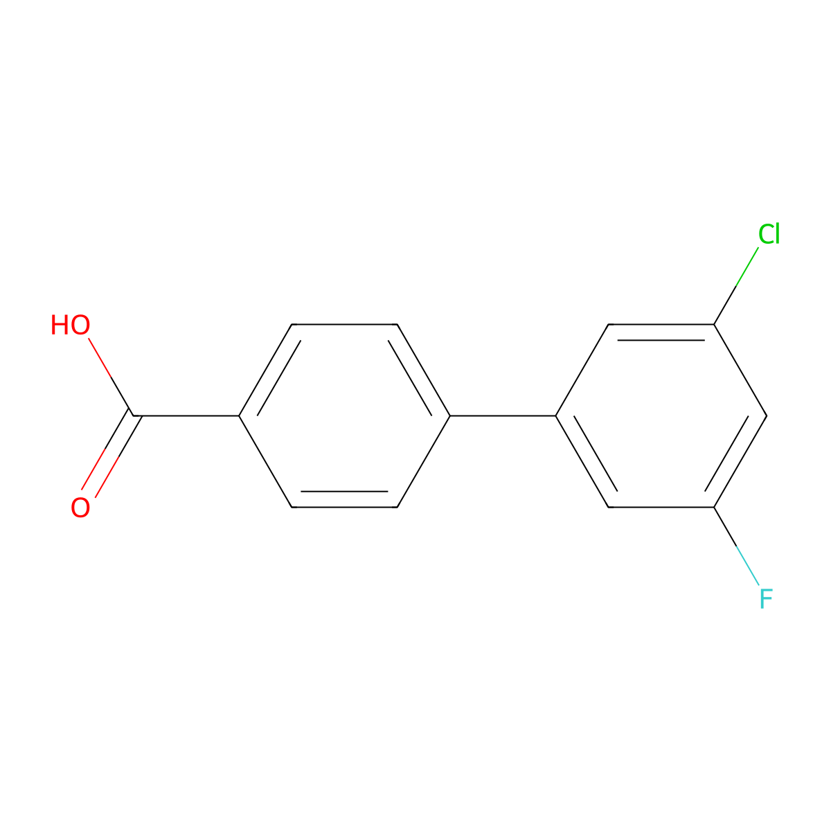 4-(3-Chloro-5-fluorophenyl)benzoic acid molecular structure, CAS 1261976-95-7