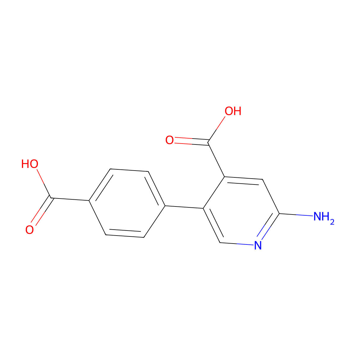 2-Amino-5-(4-carboxyphenyl)pyridine-4-carboxylic acid molecular structure, CAS 1261977-04-1