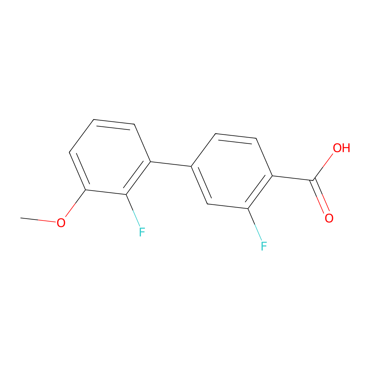 2-Fluoro-4-(2-fluoro-3-methoxyphenyl)benzoic acid molecular structure, CAS 1261977-10-9