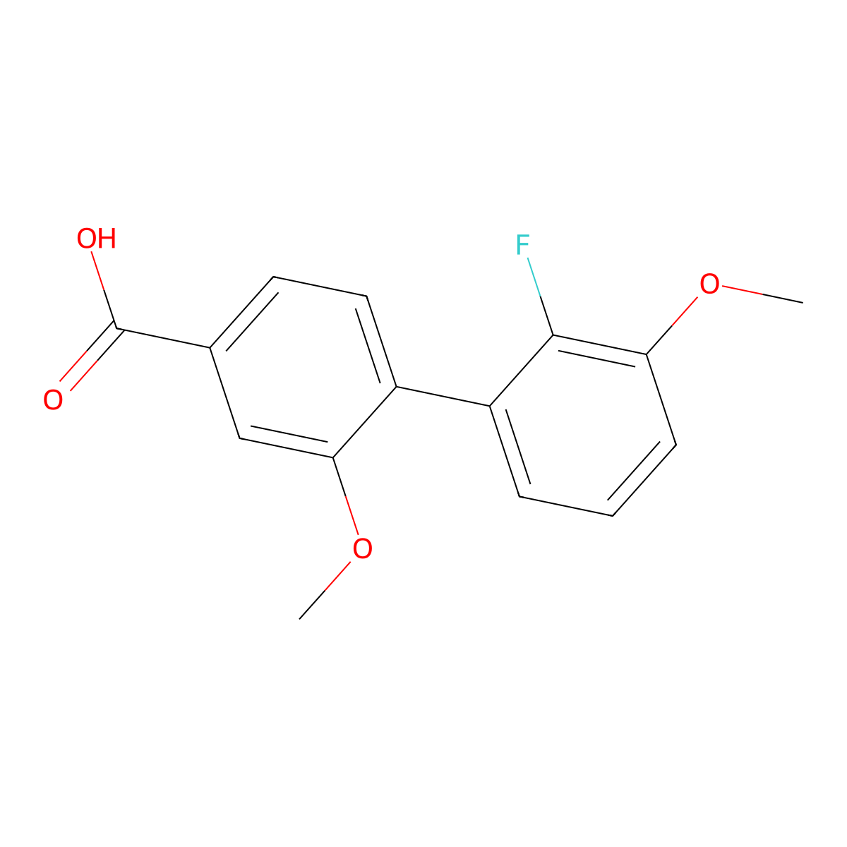 4-(2-Fluoro-3-methoxyphenyl)-3-methoxybenzoic acid molecular structure, CAS 1261977-24-5