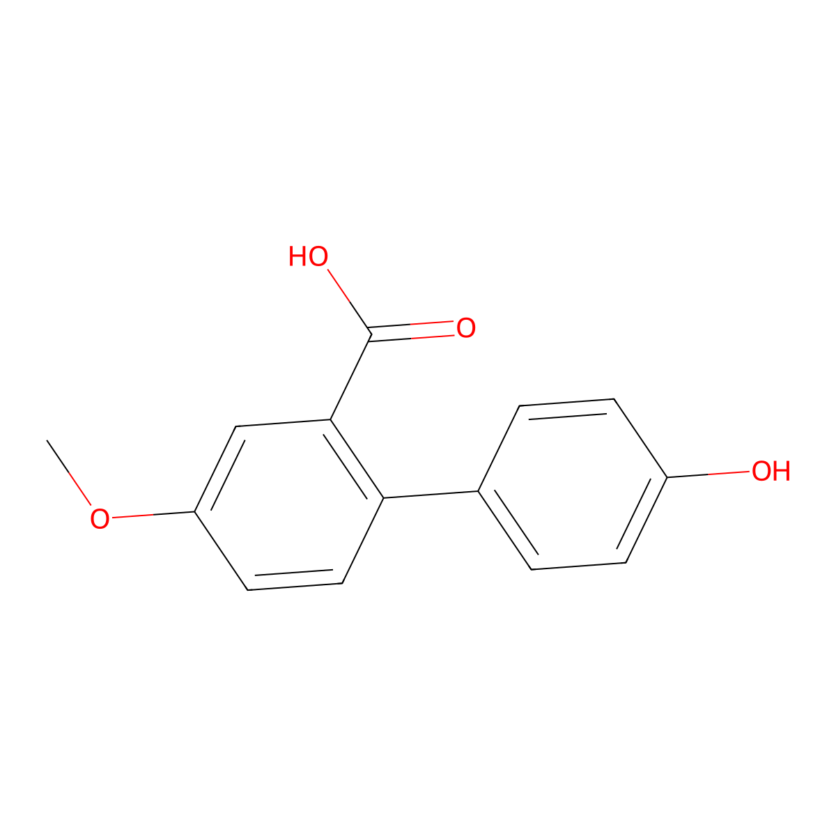2-(4-Hydroxyphenyl)-5-methoxybenzoic acid molecular structure, CAS 1261977-30-3