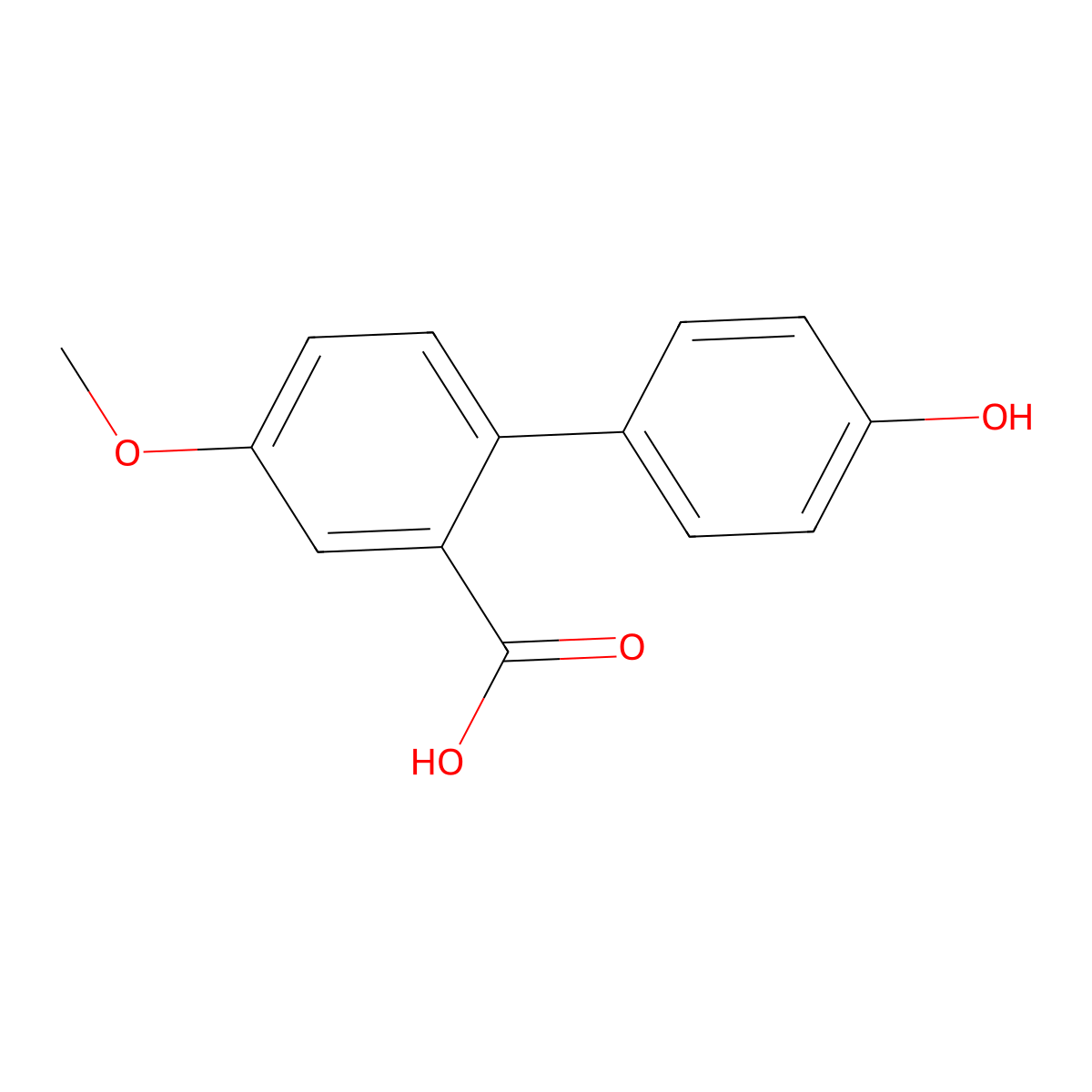 2-(4-Hydroxyphenyl)-5-methoxybenzoic acid molecular structure, CAS 1261977-30-3