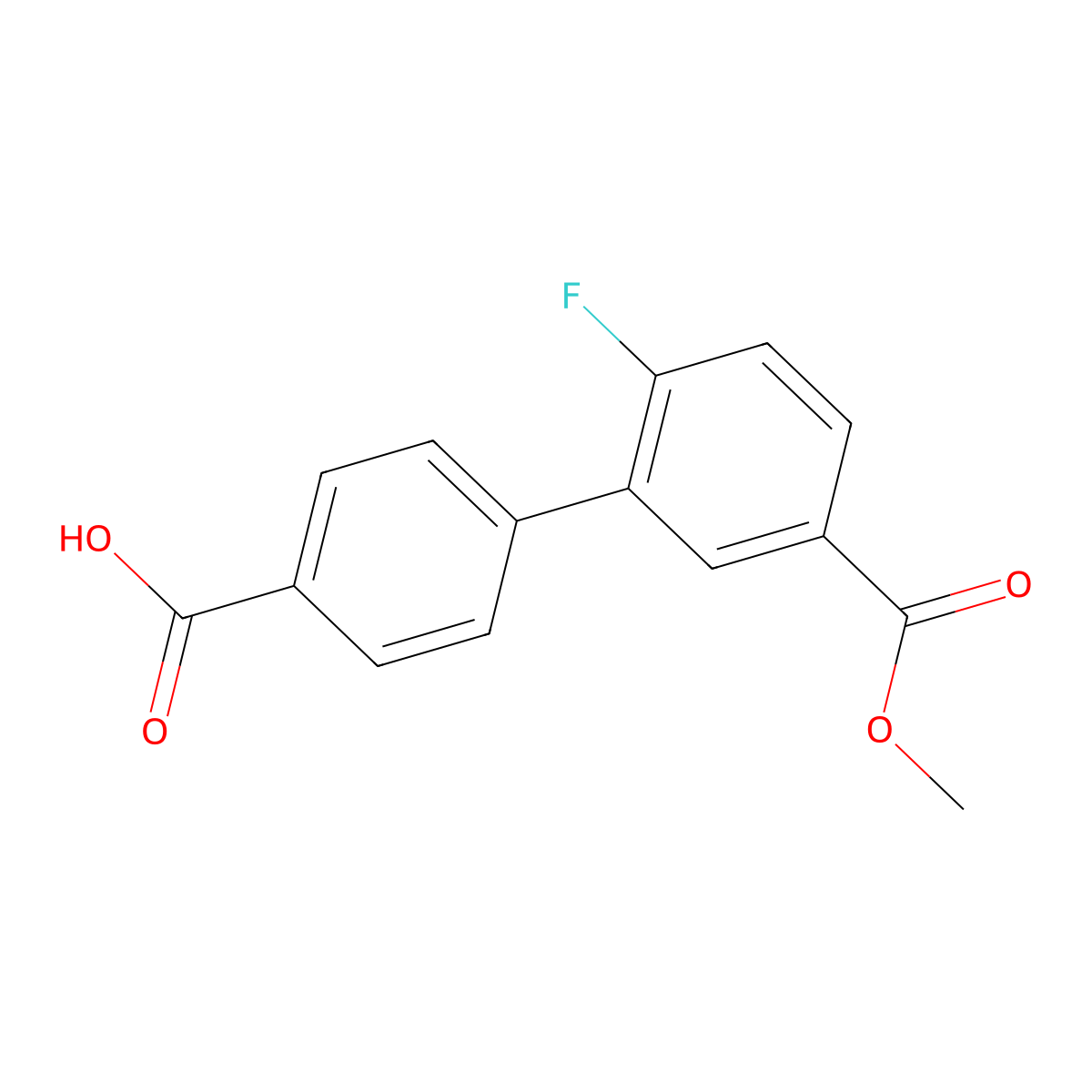 4-(2-Fluoro-5-methoxycarbonylphenyl)benzoic acid molecular structure, CAS 1261977-34-7