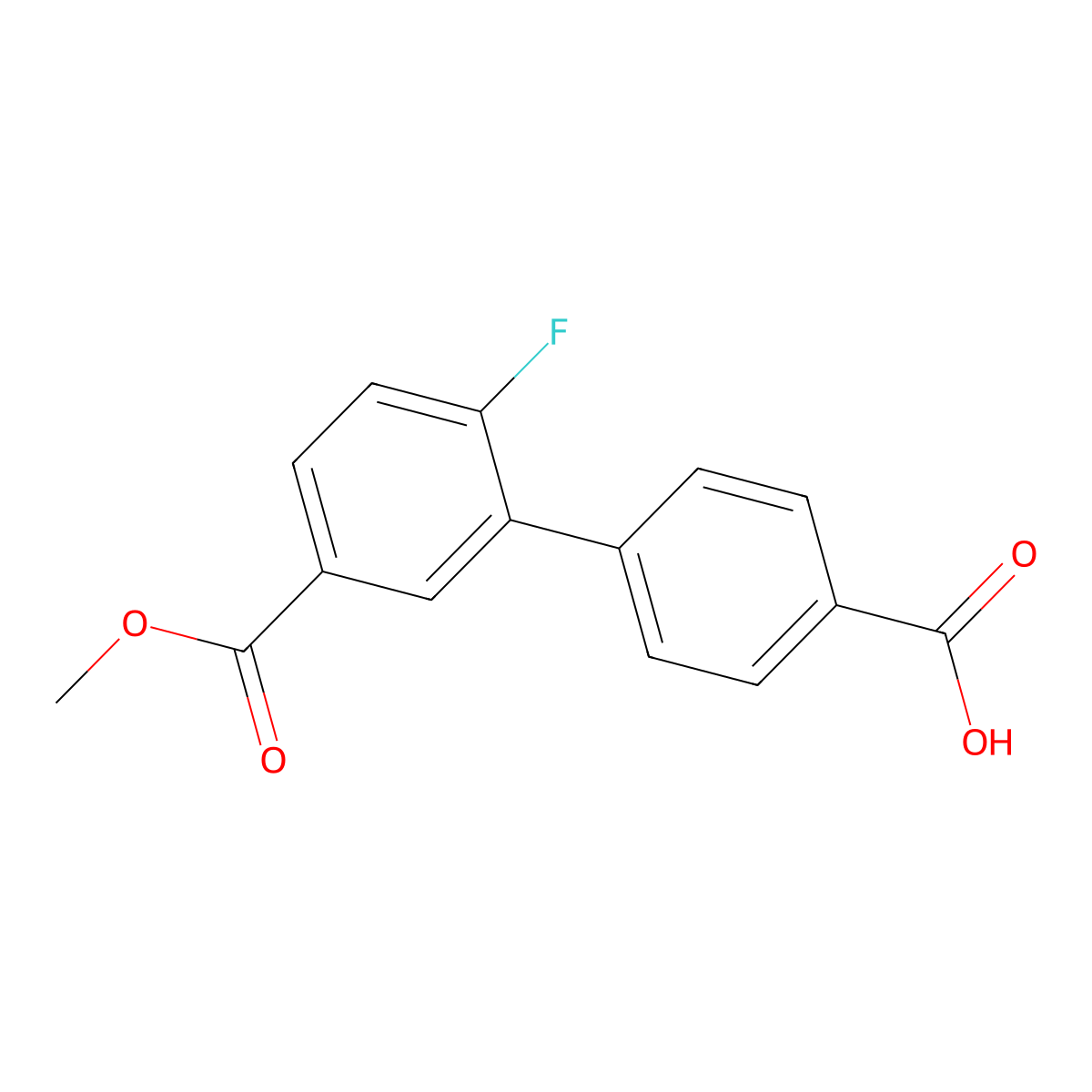 4-(2-Fluoro-5-methoxycarbonylphenyl)benzoic acid molecular structure, CAS 1261977-34-7