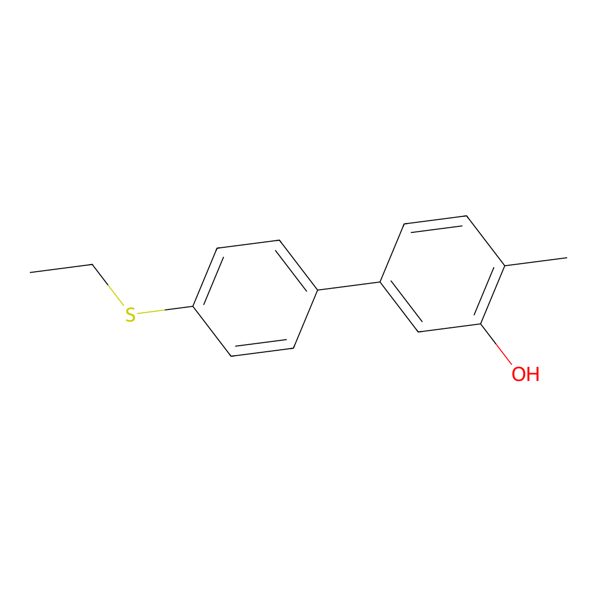 5-(4-Ethylthiophenyl)-2-methylphenol molecular structure, CAS 1261977-39-2