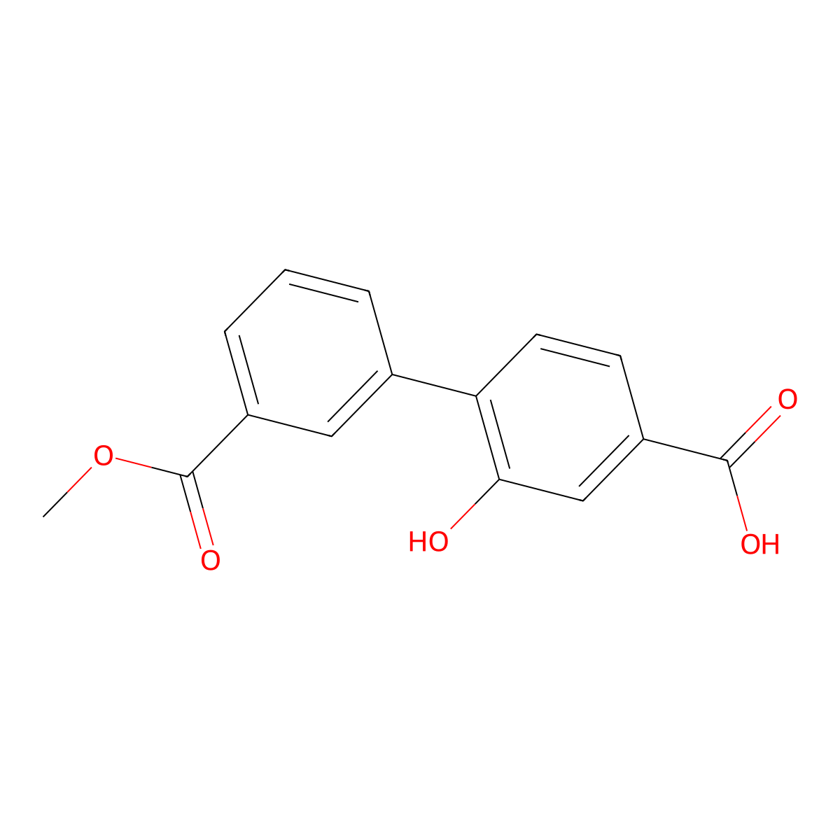 3-Hydroxy-4-(3-methoxycarbonylphenyl)benzoic acid molecular structure, CAS 1261977-41-6