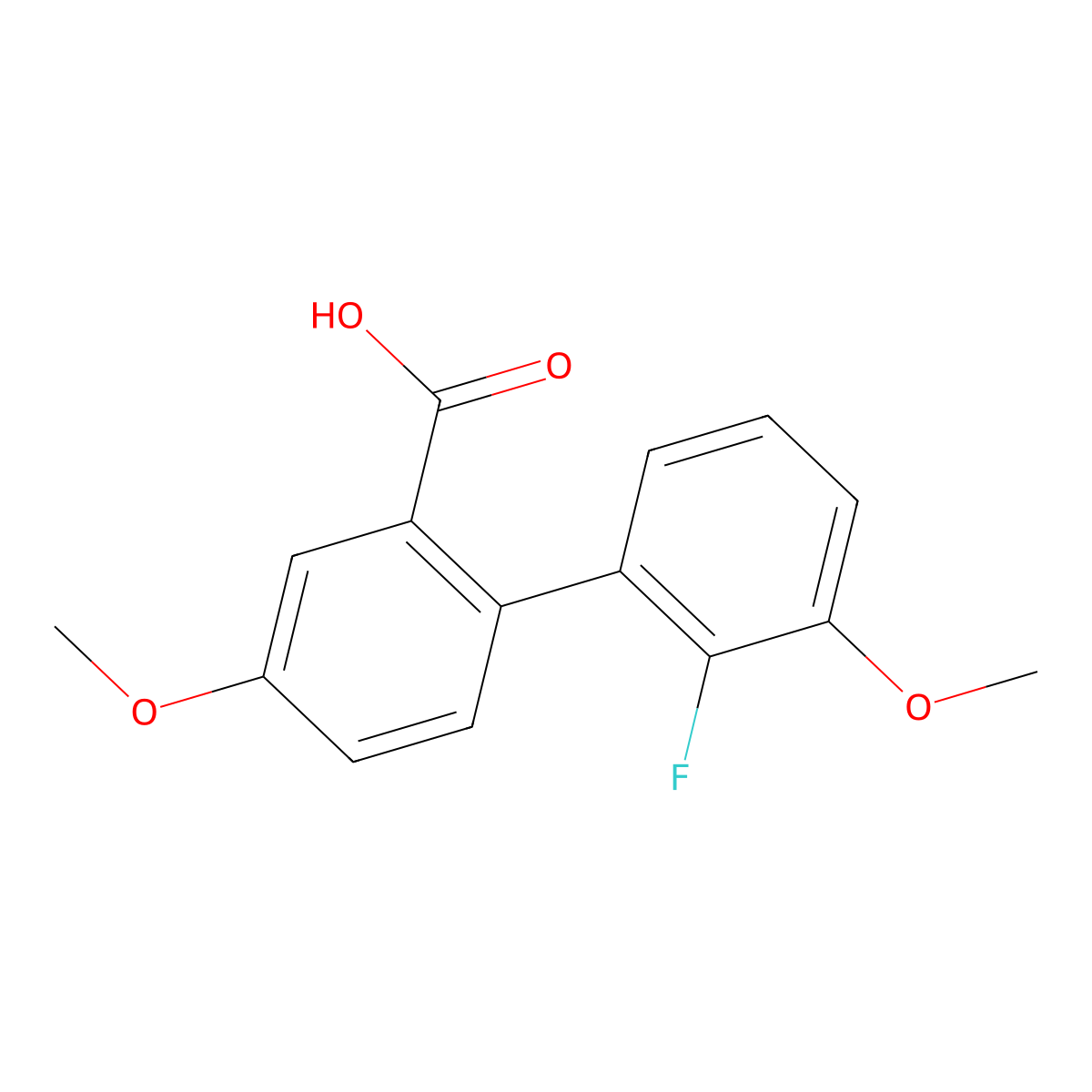 2-(2-Fluoro-3-methoxyphenyl)-5-methoxybenzoic acid molecular structure, CAS 1261977-45-0