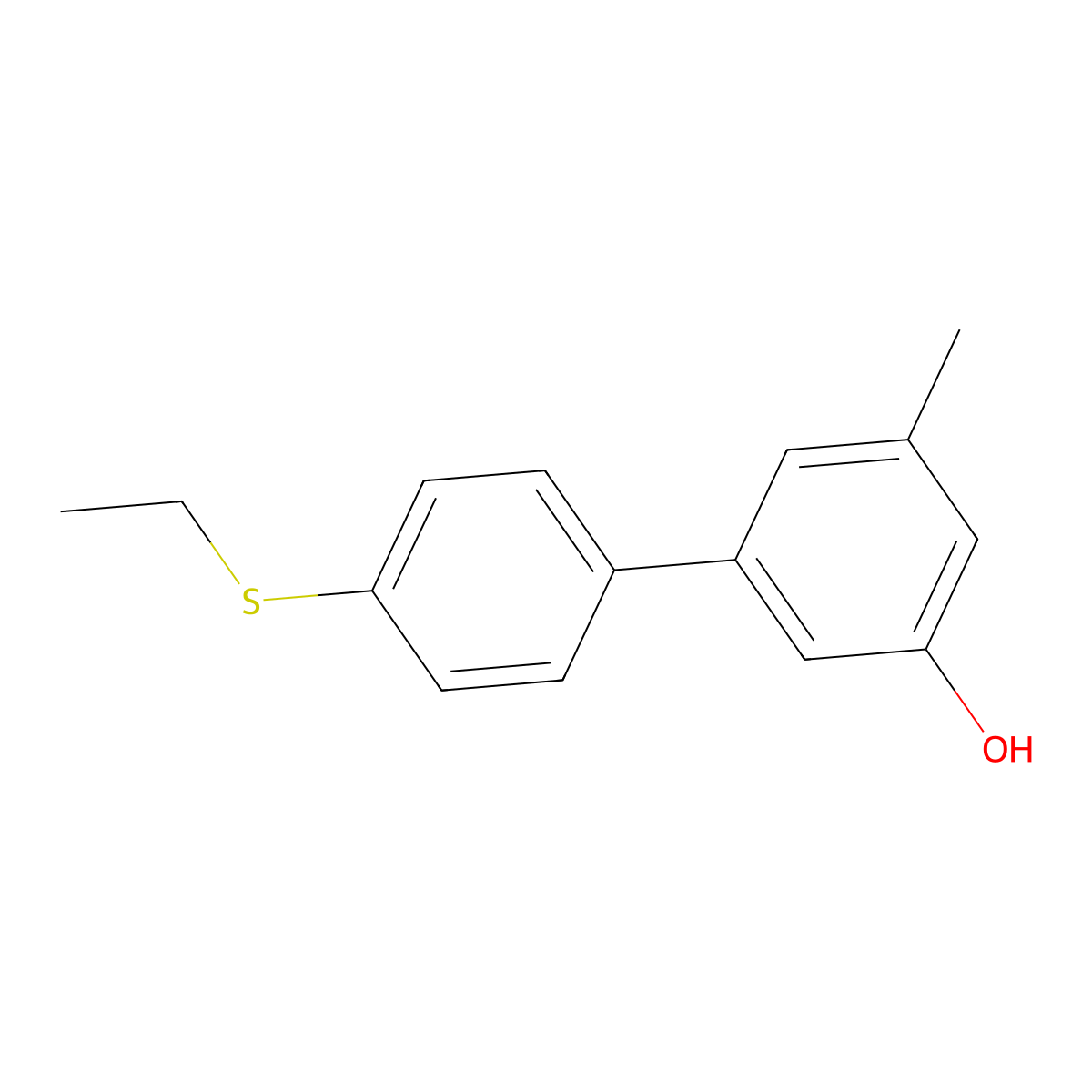 5-(4-Ethylthiophenyl)-3-methylphenol molecular structure, CAS 1261977-51-8