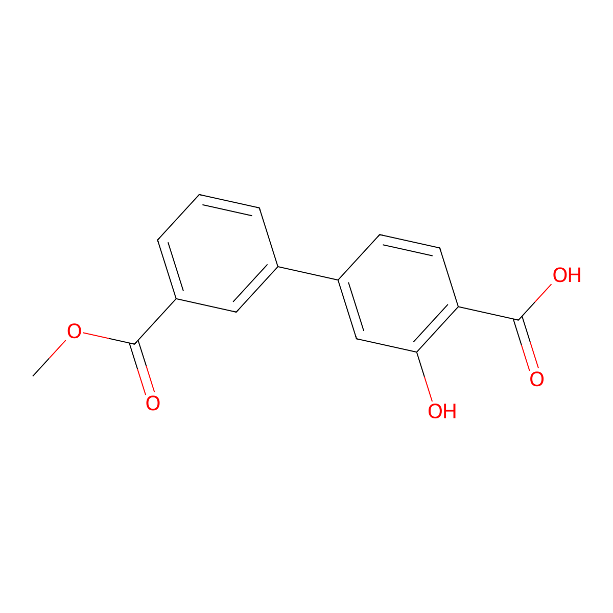 2-Hydroxy-4-(3-methoxycarbonylphenyl)benzoic acid molecular structure, CAS 1261977-54-1
