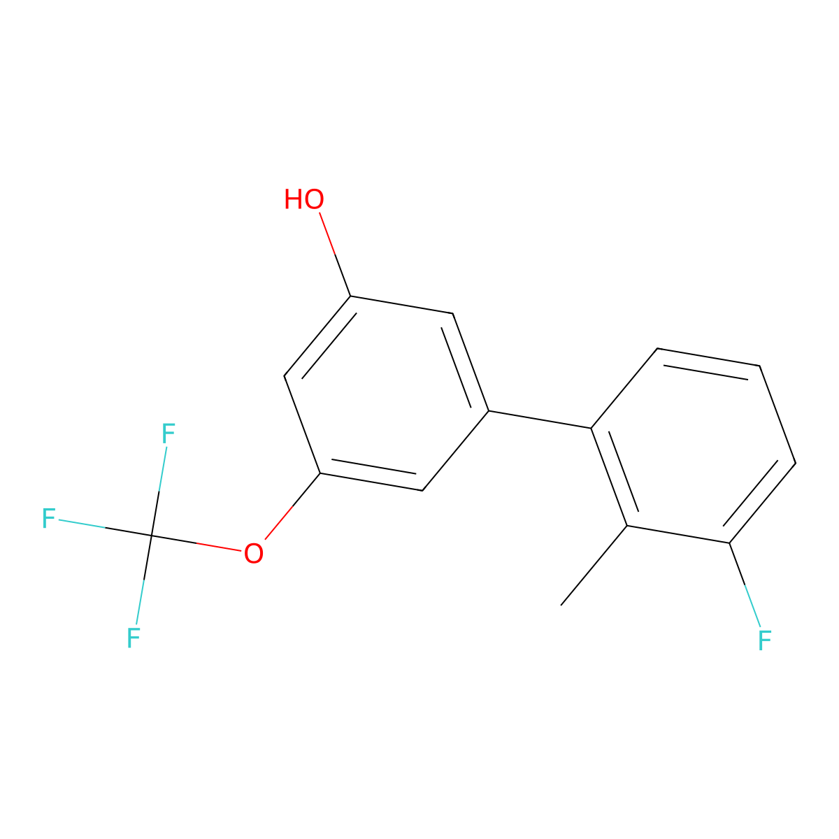 5-(3-Fluoro-2-methylphenyl)-3-trifluoromethoxyphenol molecular structure, CAS 1261977-75-6