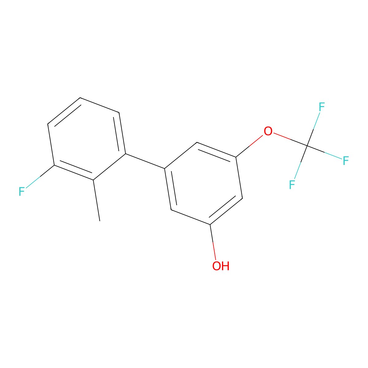 5-(3-Fluoro-2-methylphenyl)-3-trifluoromethoxyphenol molecular structure, CAS 1261977-75-6