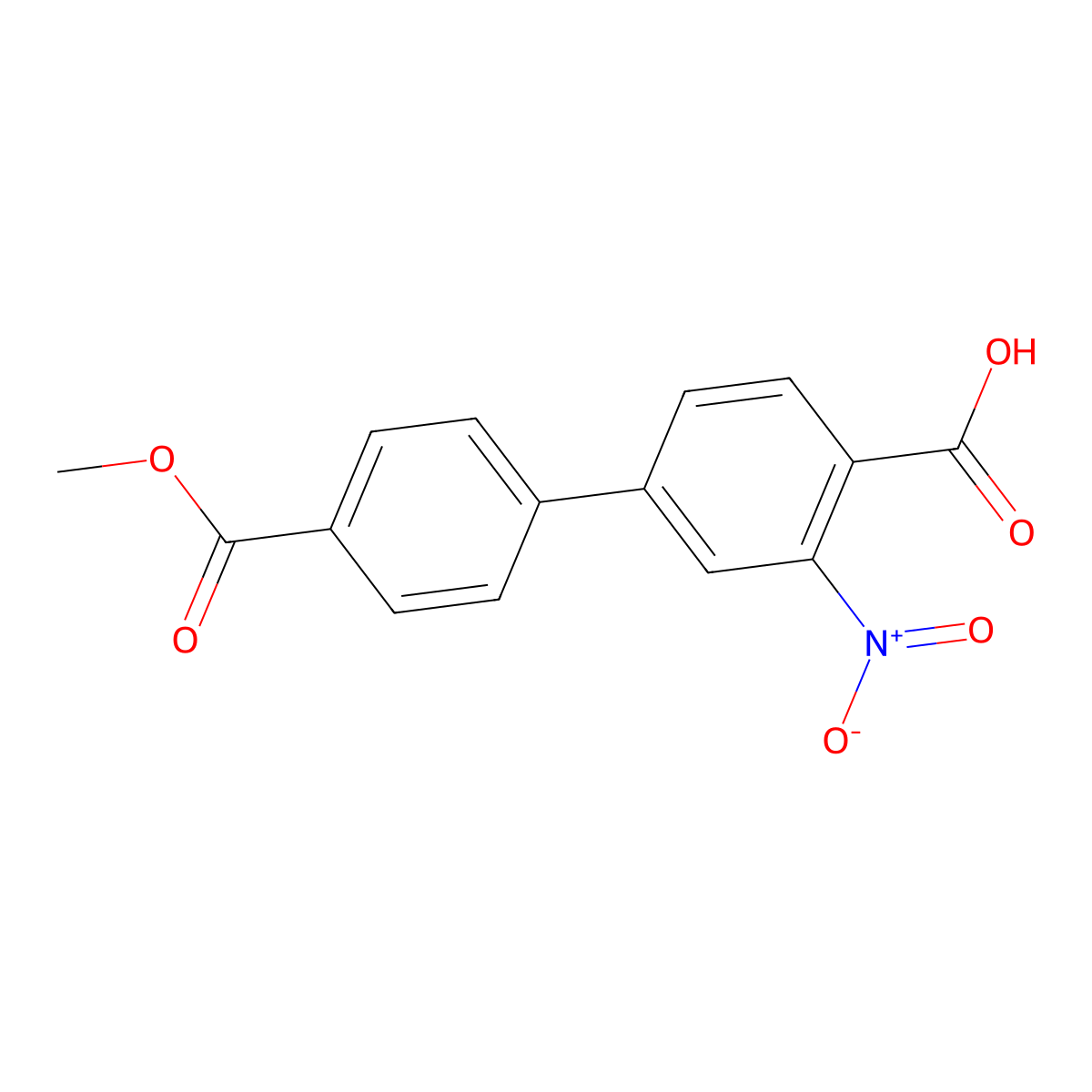 4-(4-Methoxycarbonylphenyl)-2-nitrobenzoic acid molecular structure, CAS 1261977-80-3