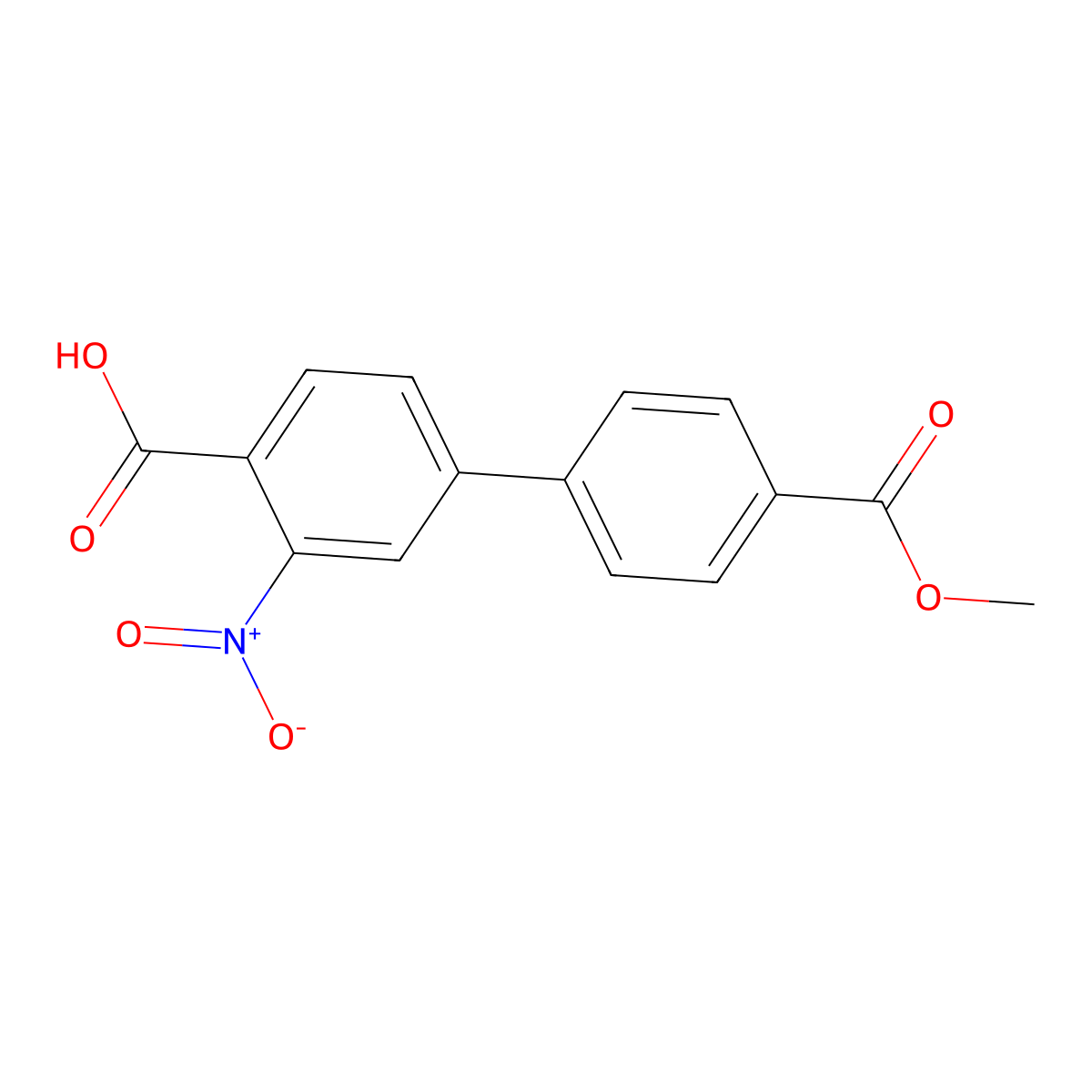 4-(4-Methoxycarbonylphenyl)-2-nitrobenzoic acid molecular structure, CAS 1261977-80-3