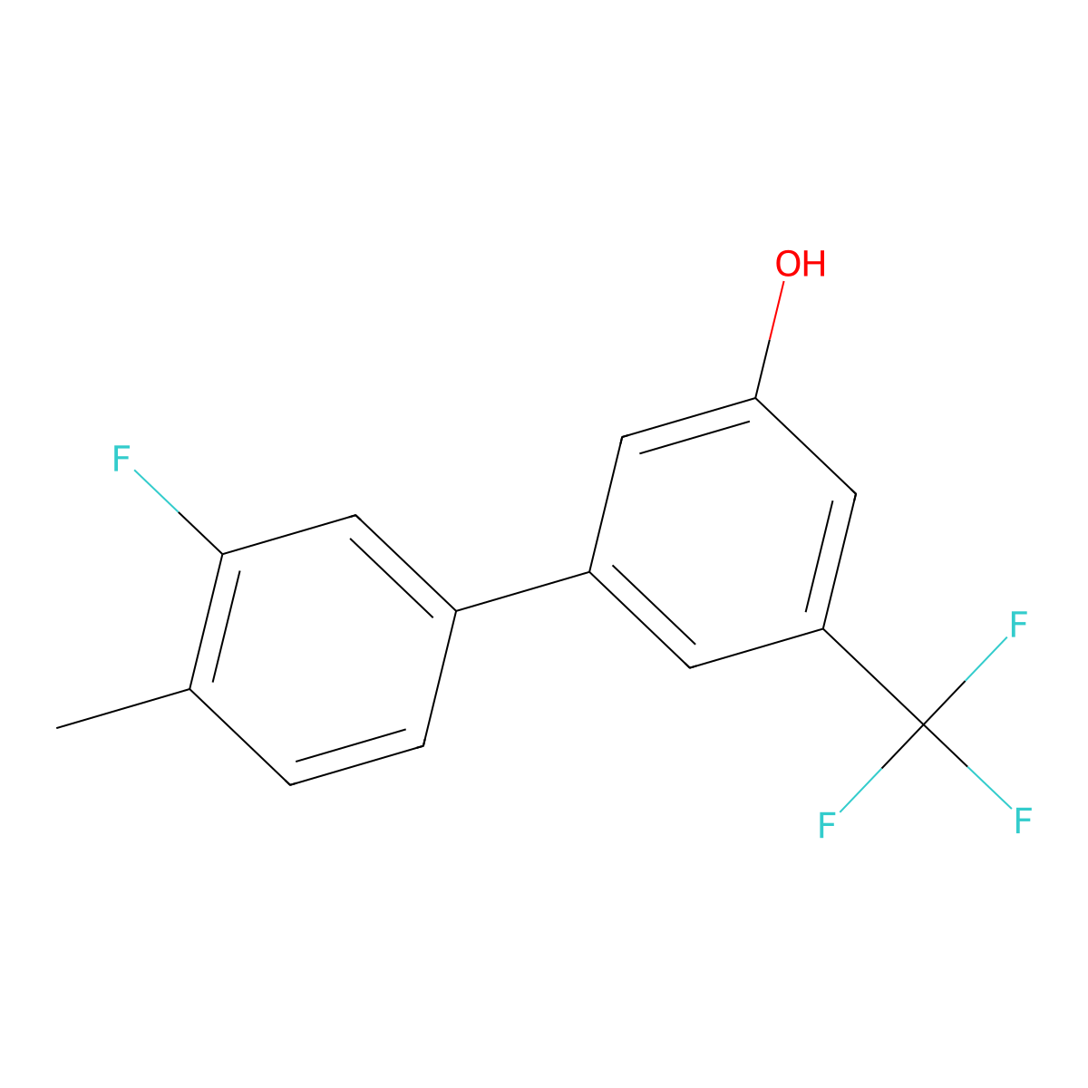 5-(3-Fluoro-4-methylphenyl)-3-trifluoromethylphenol molecular structure, CAS 1261977-83-6