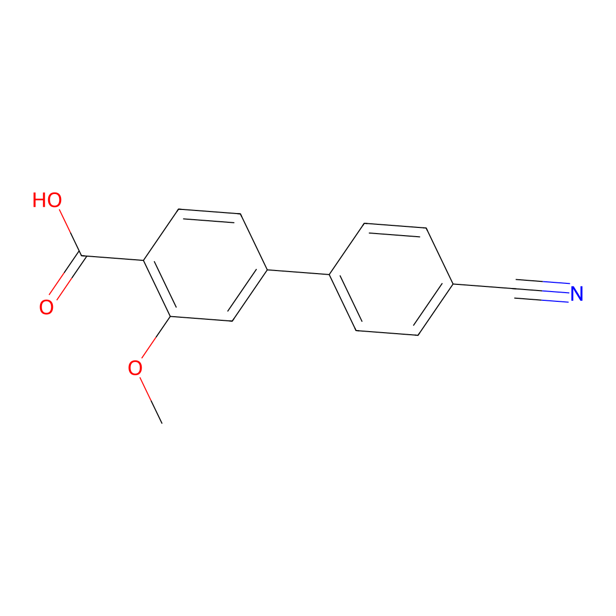 4-(4-Cyanophenyl)-2-methoxybenzoic acid molecular structure, CAS 1261977-86-9