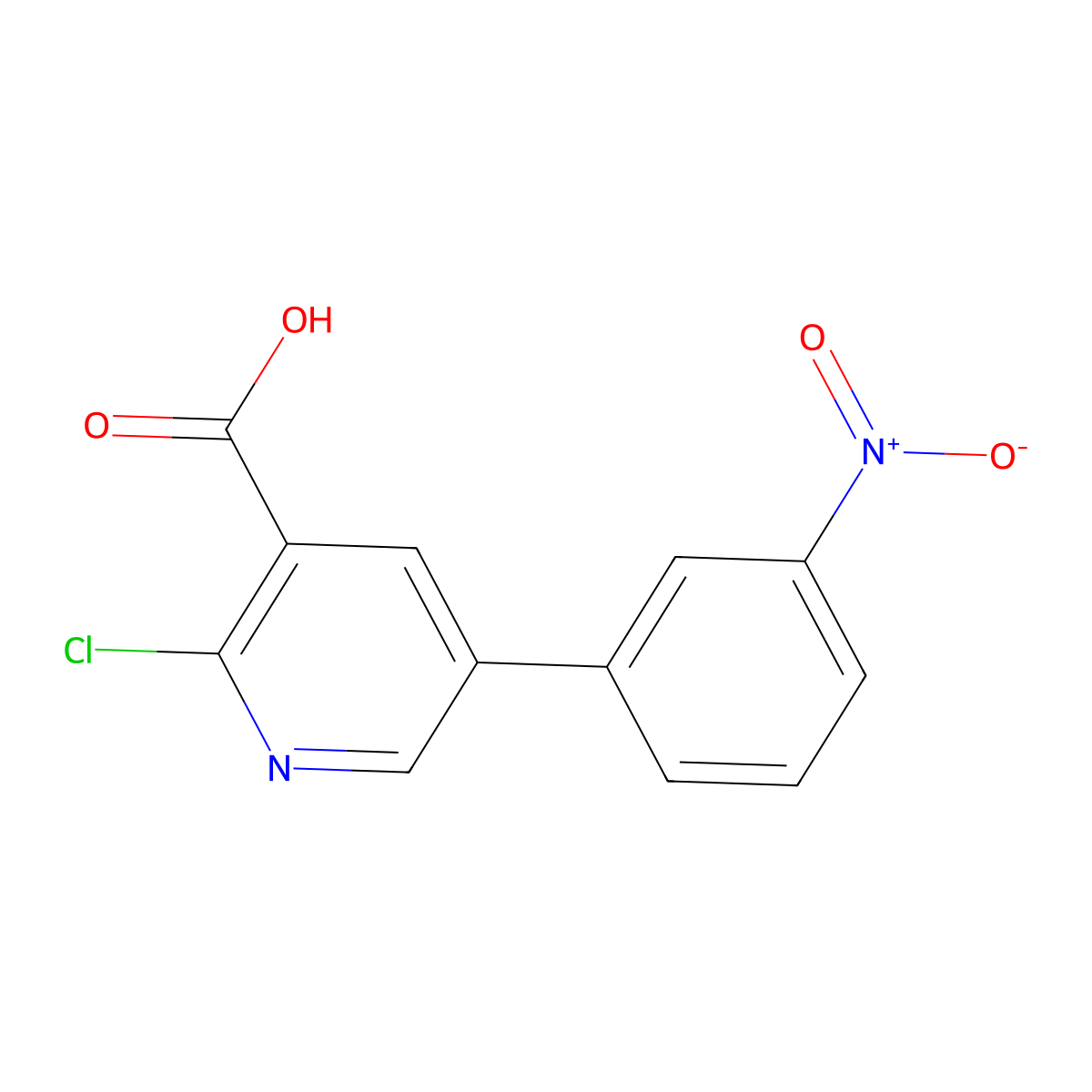 2-Chloro-5-(3-nitrophenyl)pyridine-3-carboxylic acid molecular structure, CAS 1261977-89-2