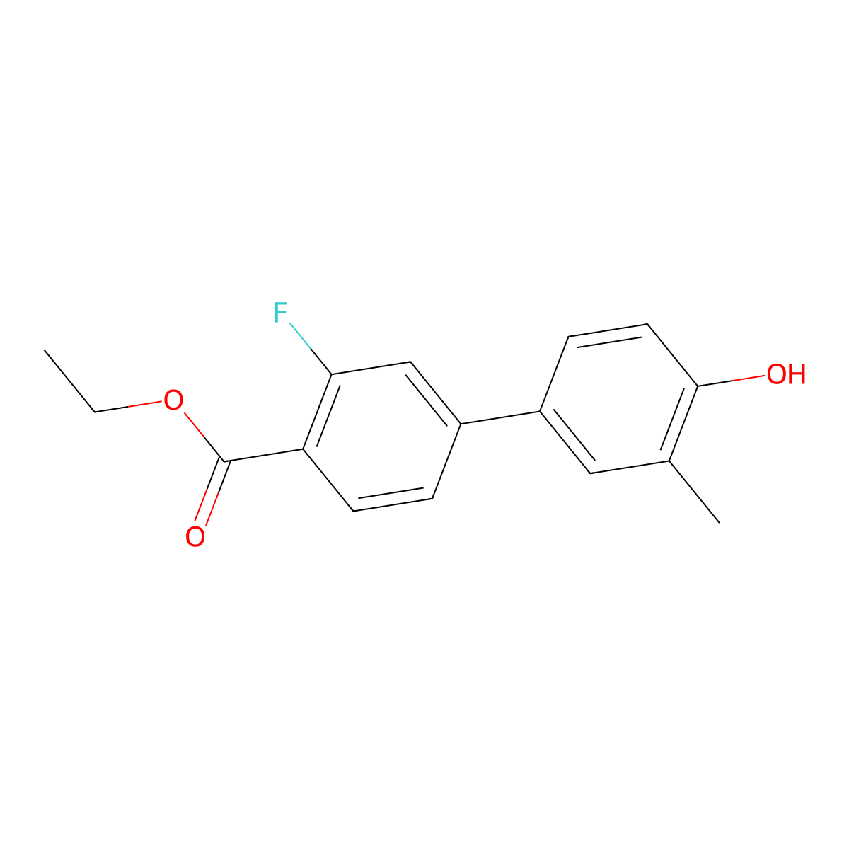 4-[4-(Ethoxycarbonyl)-3-fluorophenyl]-2-methylphenol molecular structure, CAS 1261977-93-8