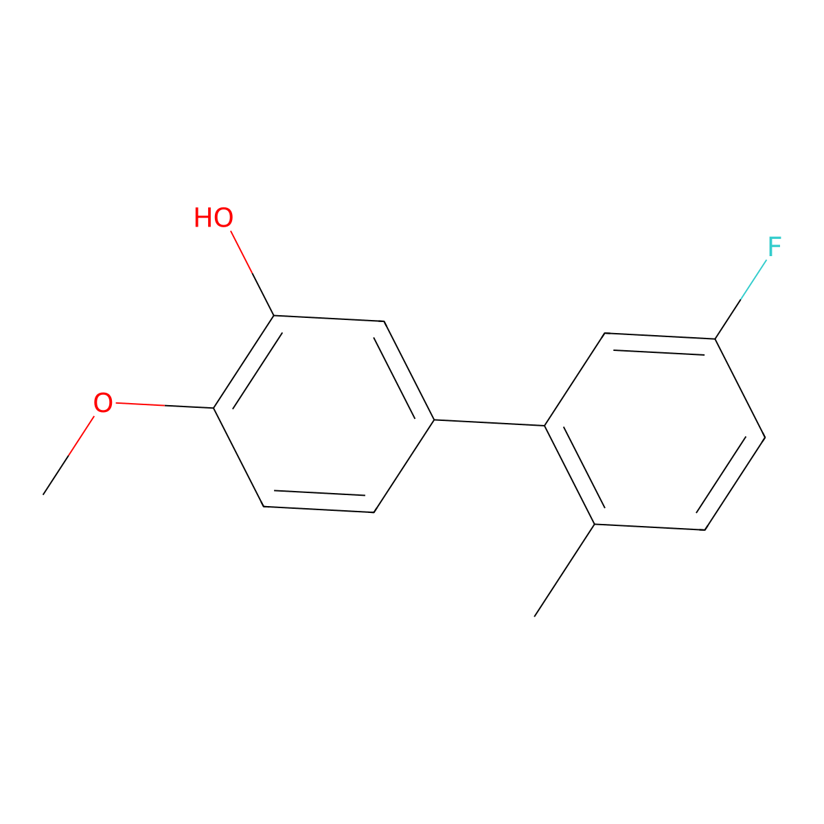 5-(5-Fluoro-2-methylphenyl)-2-methoxyphenol molecular structure, CAS 1261977-94-9