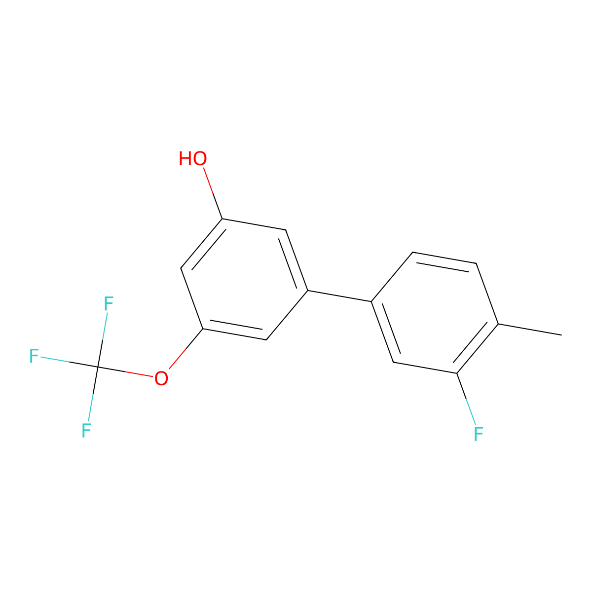 5-(3-Fluoro-4-methylphenyl)-3-trifluoromethoxyphenol molecular structure, CAS 1261977-95-0