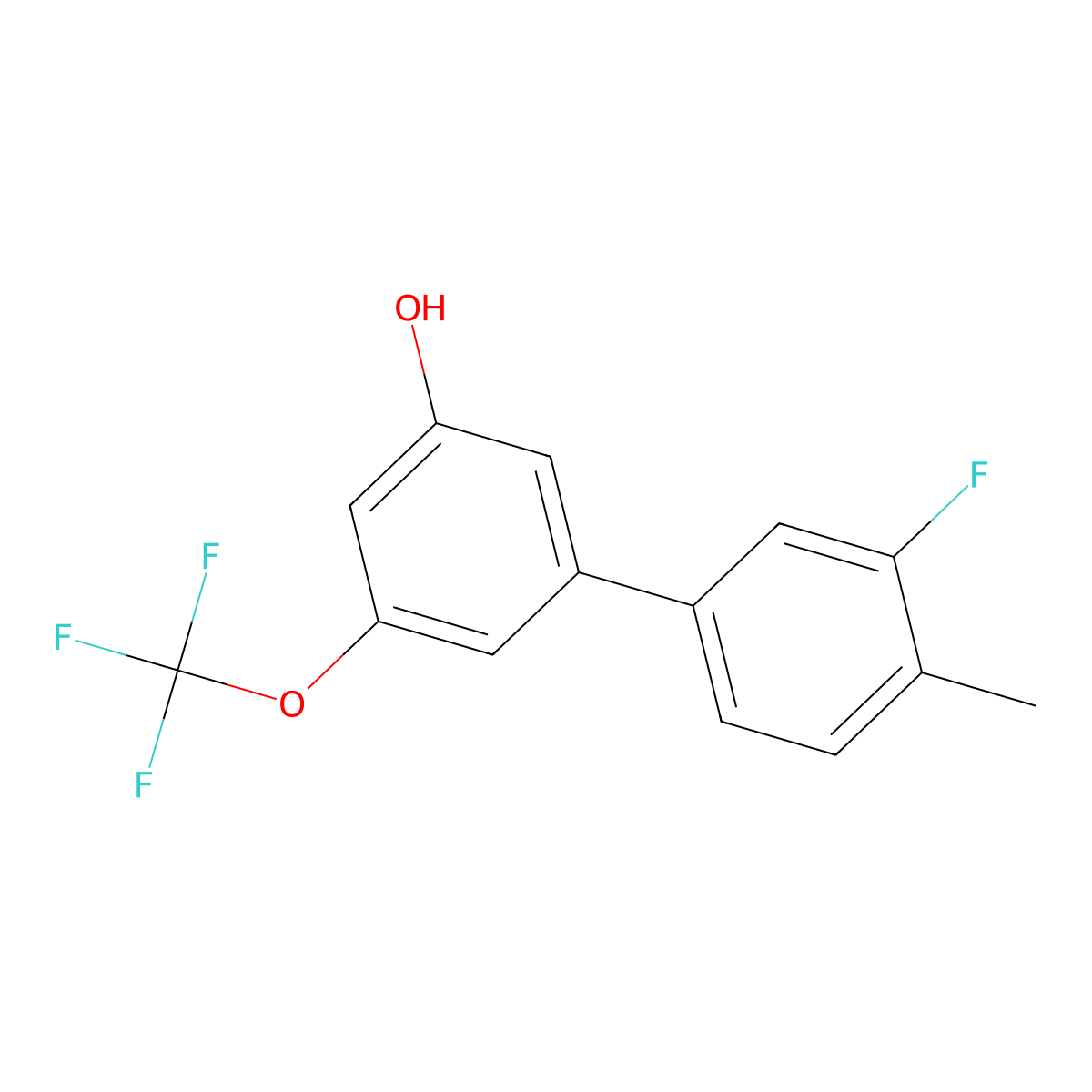 5-(3-Fluoro-4-methylphenyl)-3-trifluoromethoxyphenol molecular structure, CAS 1261977-95-0