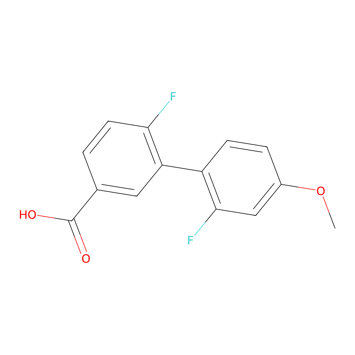 4-Fluoro-3-(2-fluoro-4-methoxyphenyl)benzoic acid molecular structure, CAS 1261977-96-1