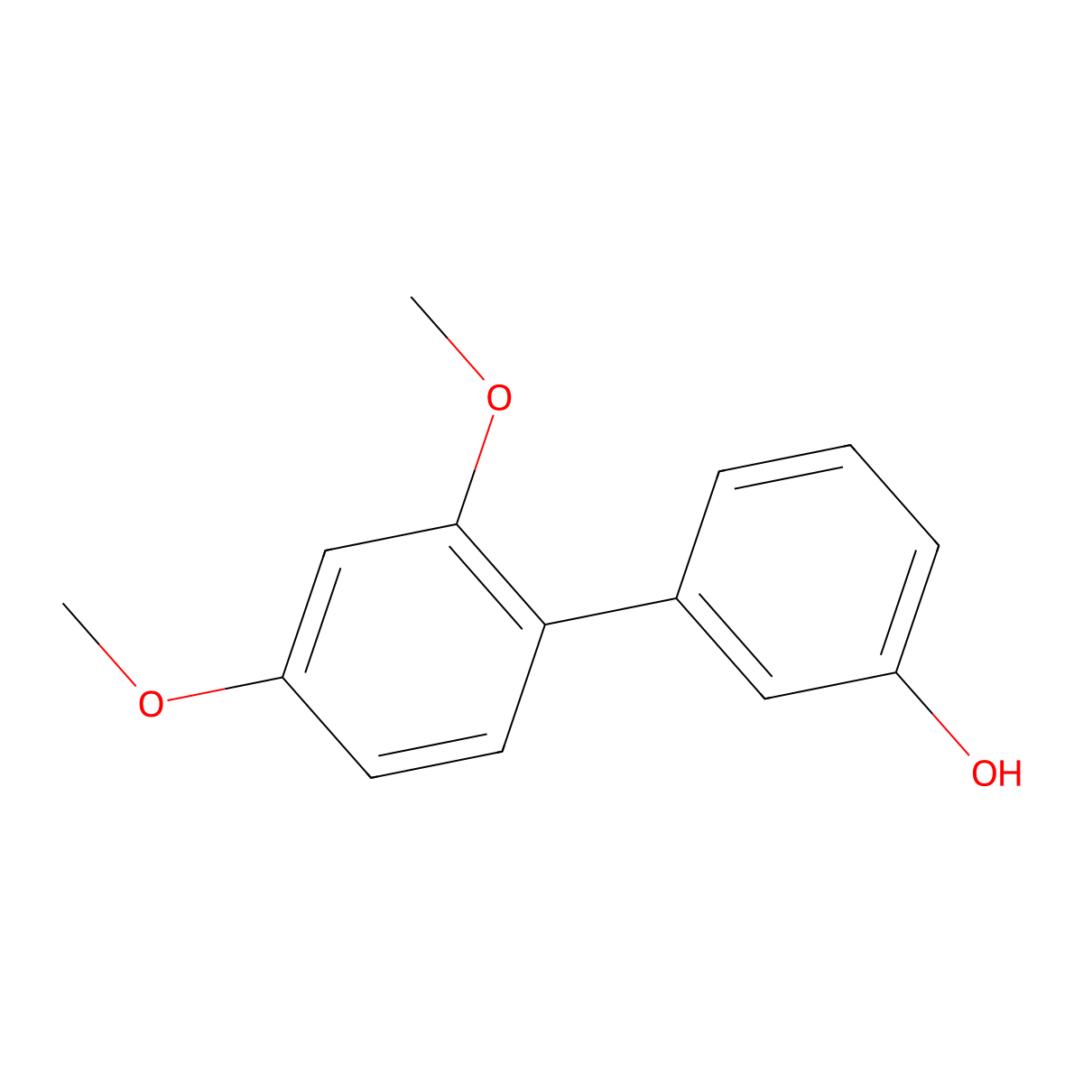 3-(2,4-Dimethoxyphenyl)phenol molecular structure, CAS 1261977-98-3
