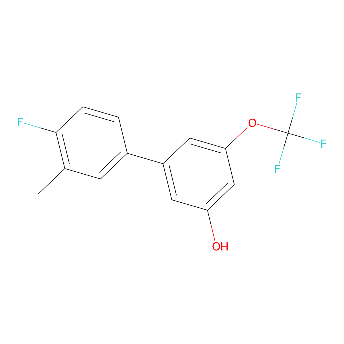 5-(4-Fluoro-3-methylphenyl)-3-trifluoromethoxyphenol molecular structure, CAS 1261978-02-2