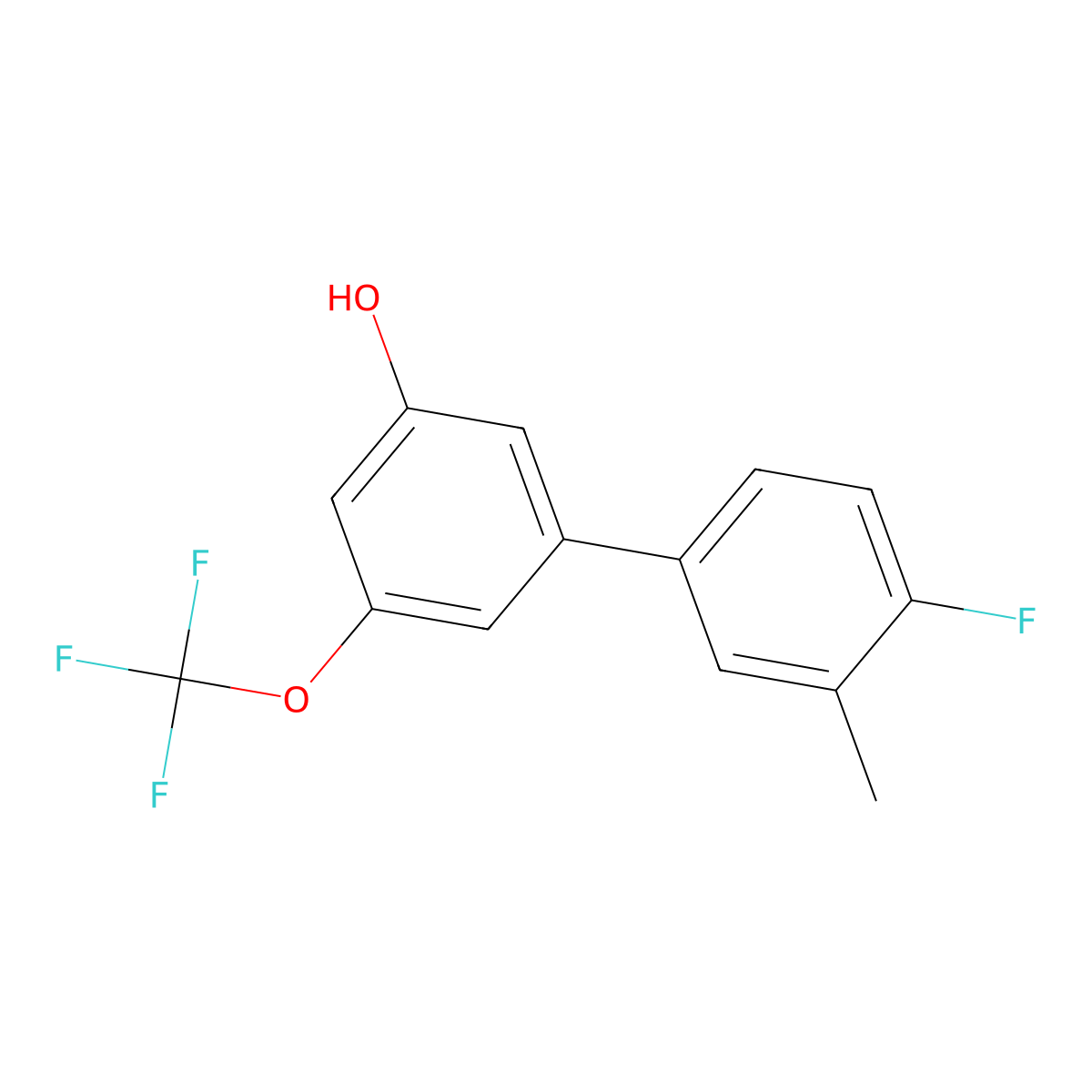 5-(4-Fluoro-3-methylphenyl)-3-trifluoromethoxyphenol molecular structure, CAS 1261978-02-2