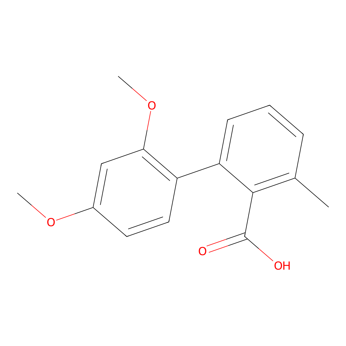 2-(2,4-Dimethoxyphenyl)-6-methylbenzoic acid molecular structure, CAS 1261978-06-6