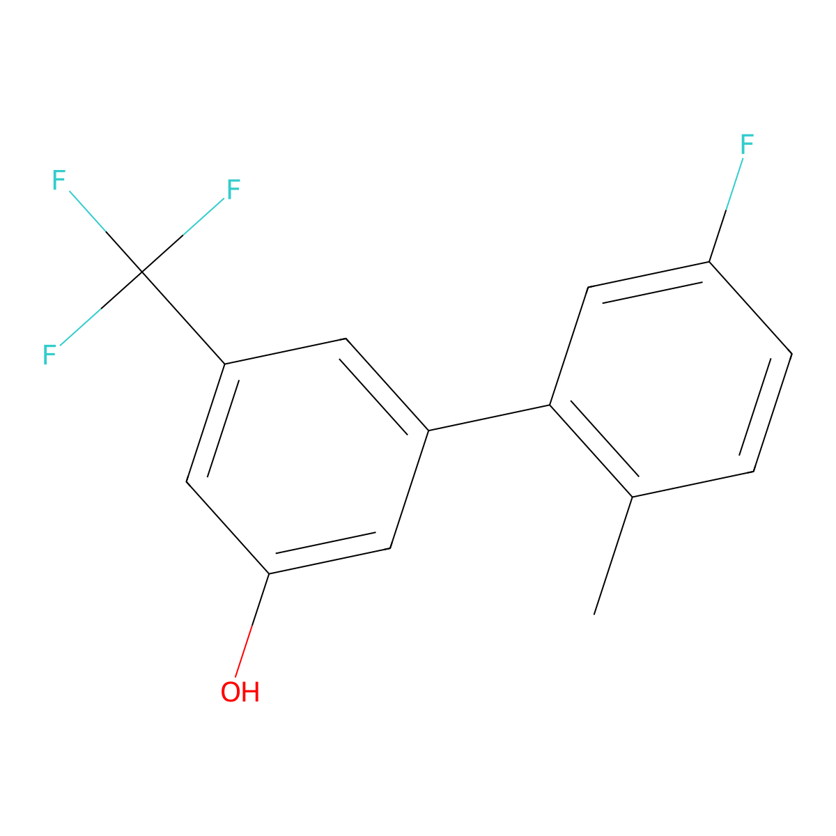 5-(5-Fluoro-2-methylphenyl)-3-trifluoromethylphenol molecular structure, CAS 1261978-11-3
