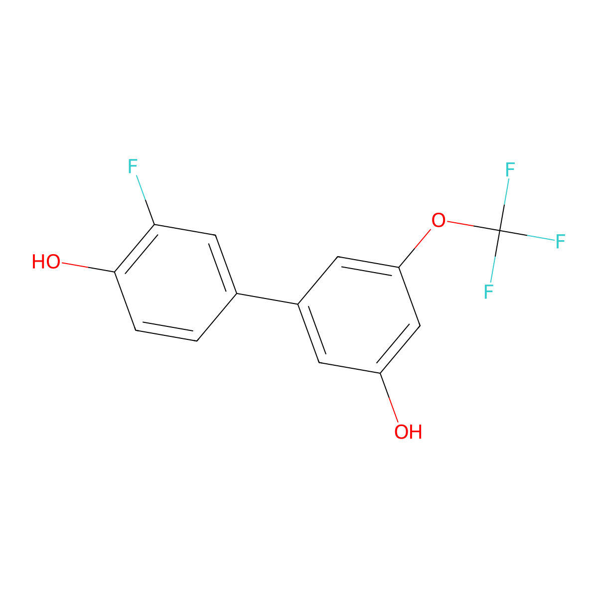 5-(3-Fluoro-4-hydroxyphenyl)-3-trifluoromethoxyphenol molecular structure, CAS 1261978-13-5