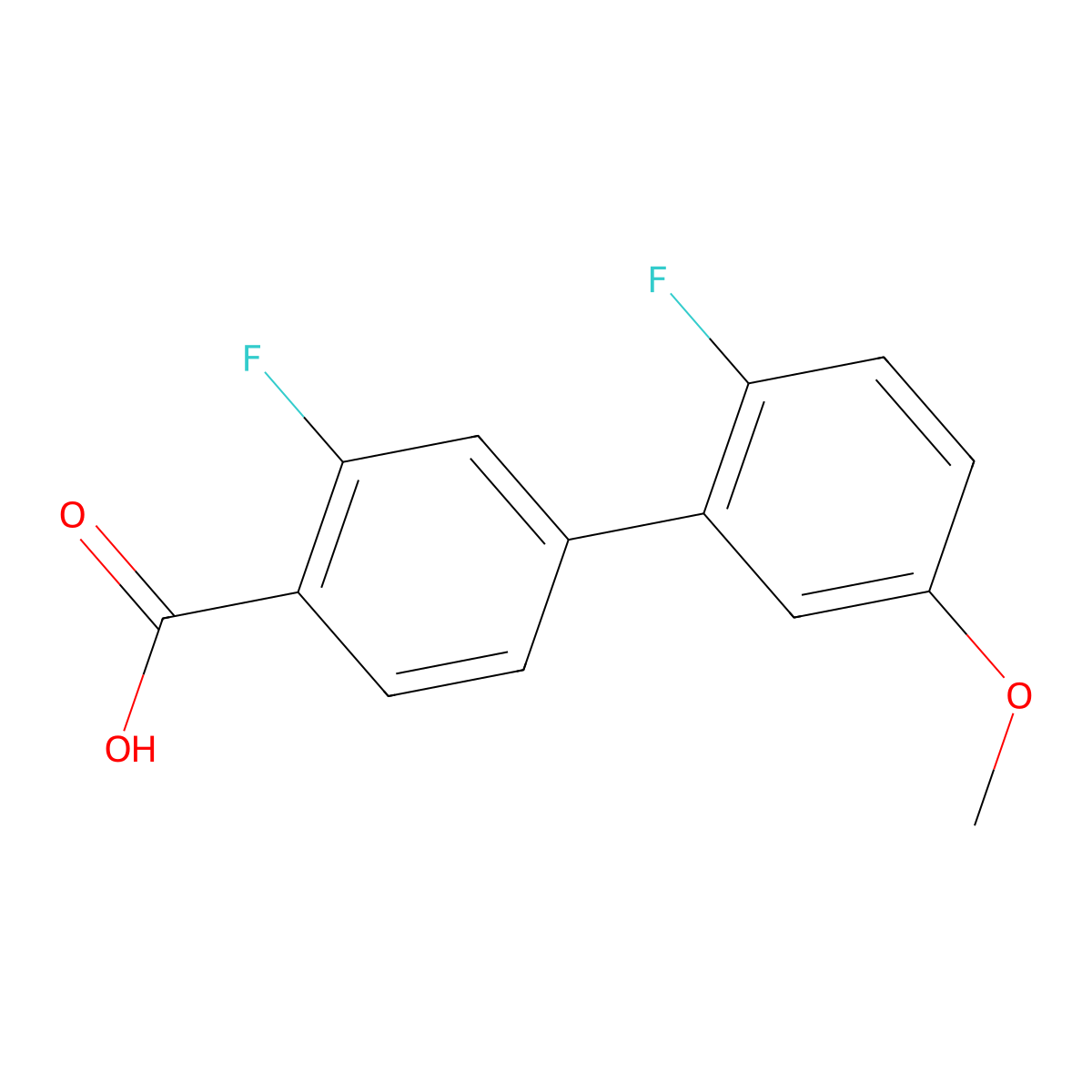 2-Fluoro-4-(2-fluoro-5-methoxyphenyl)benzoic acid molecular structure, CAS 1261978-15-7