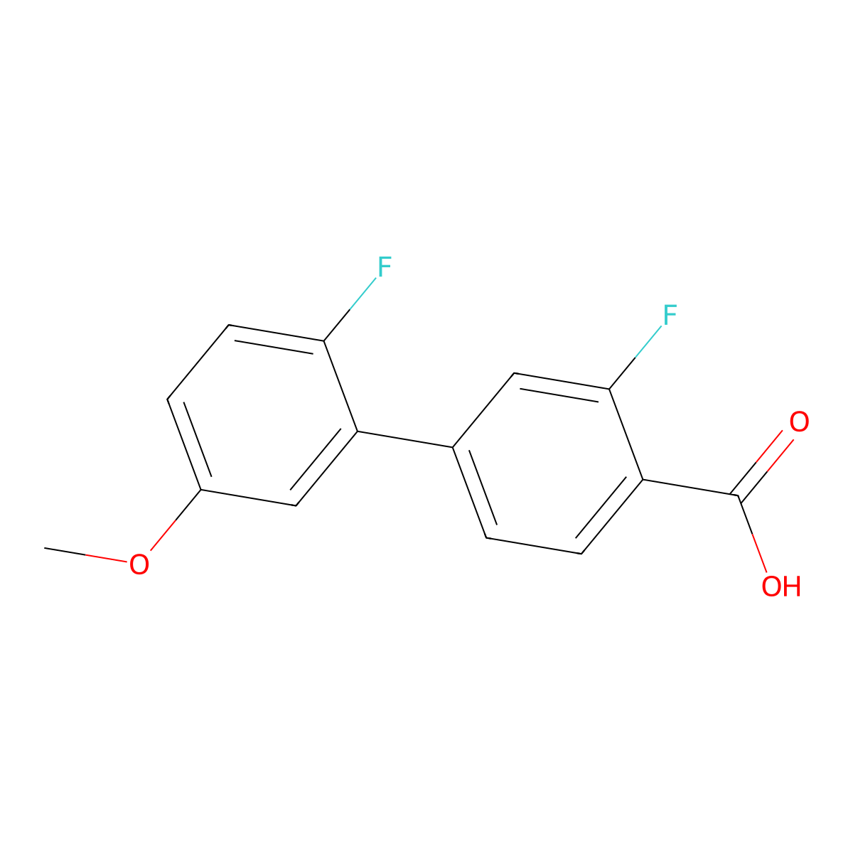 2-Fluoro-4-(2-fluoro-5-methoxyphenyl)benzoic acid molecular structure, CAS 1261978-15-7