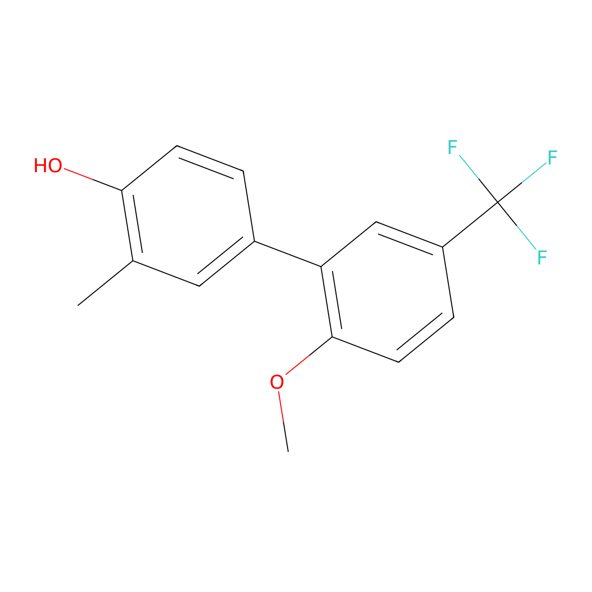 4-(2-Methoxy-5-trifluoromethylphenyl)-2-methylphenol molecular structure, CAS 1261978-23-7