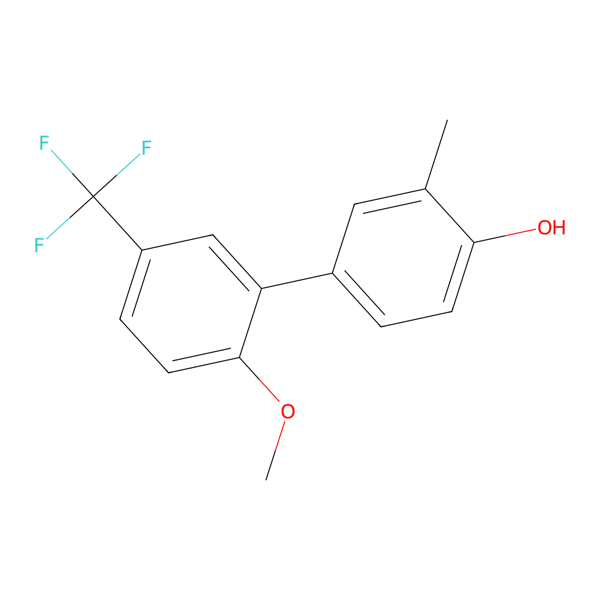 4-(2-Methoxy-5-trifluoromethylphenyl)-2-methylphenol molecular structure, CAS 1261978-23-7