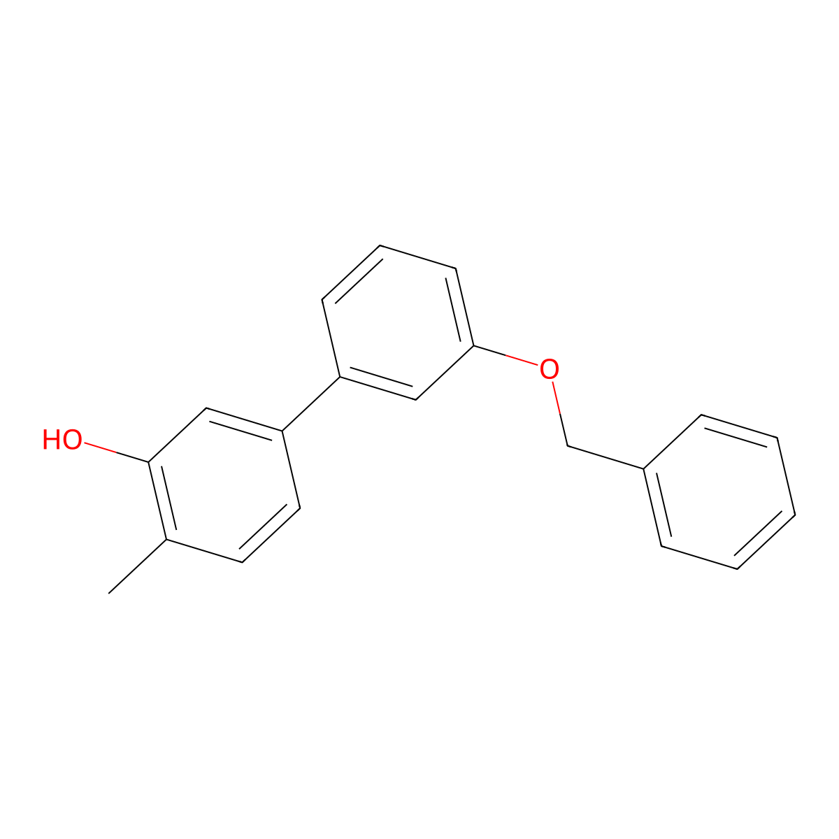 5-(3-Benzyloxyphenyl)-2-methylphenol molecular structure, CAS 1261978-28-2