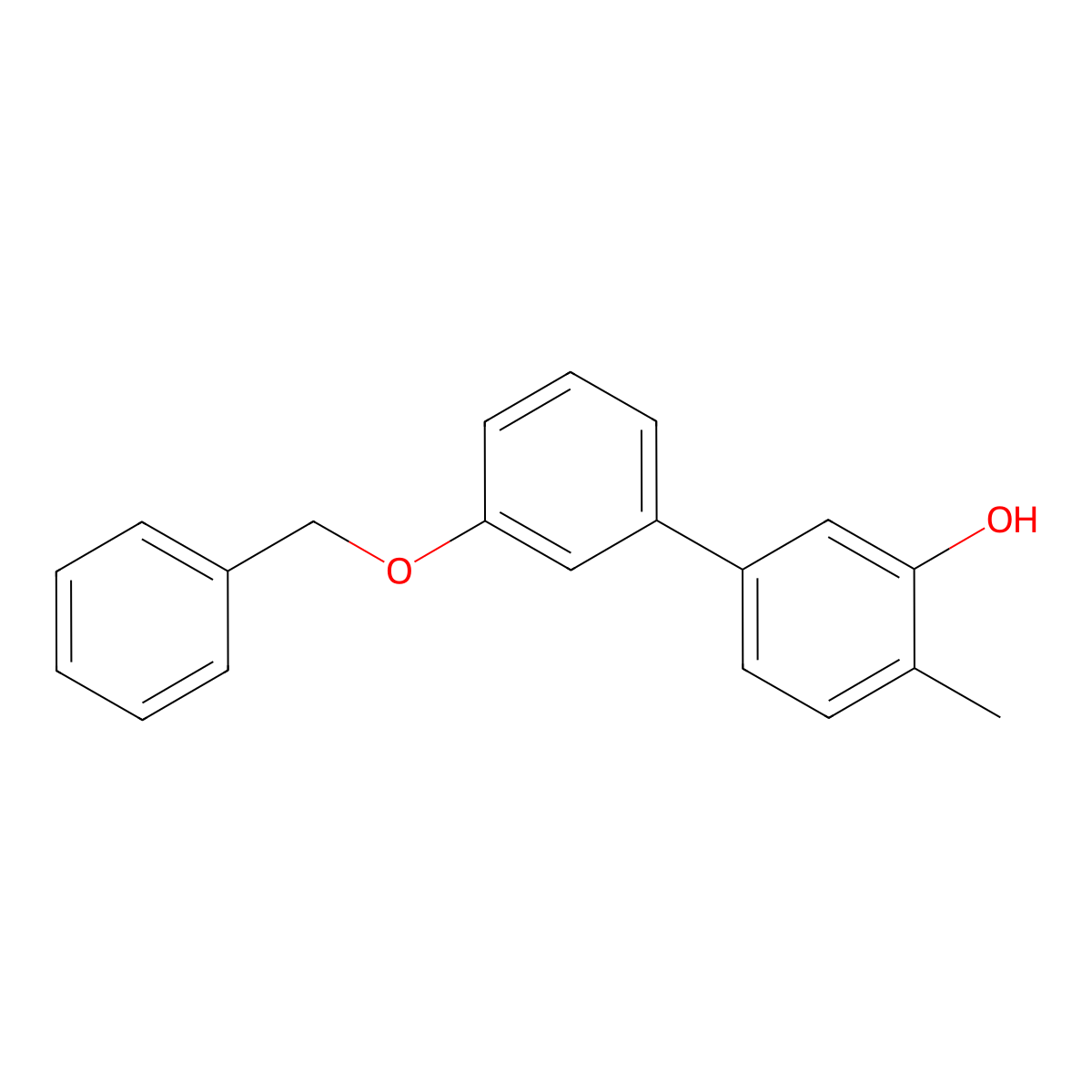 5-(3-Benzyloxyphenyl)-2-methylphenol molecular structure, CAS 1261978-28-2