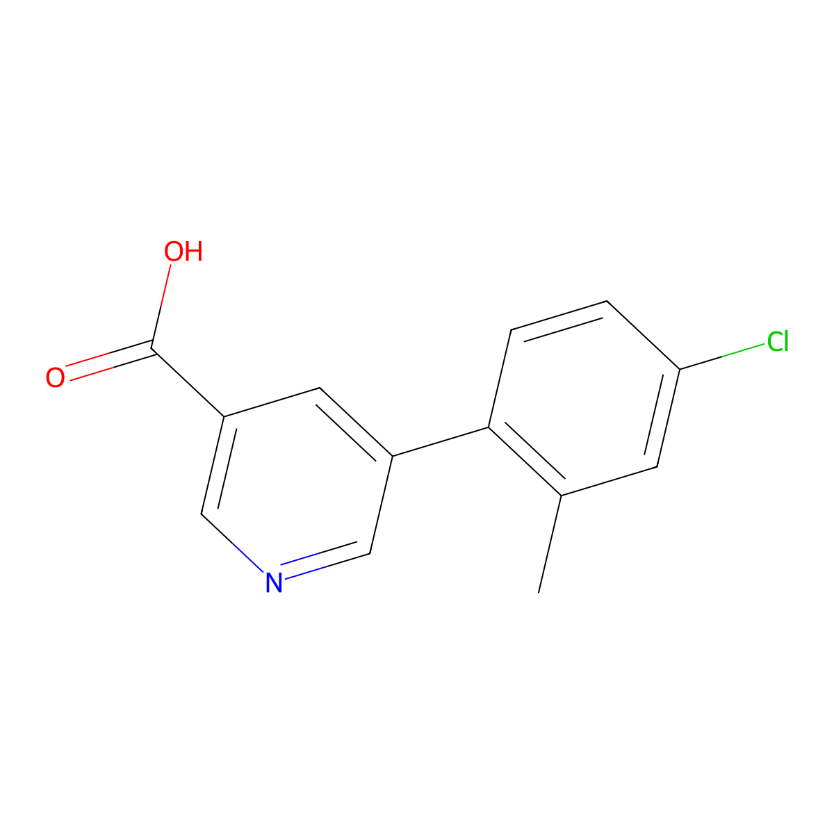 5-(4-Chloro-2-methylphenyl)pyridine-3-carboxylic acid molecular structure, CAS 1261978-33-9