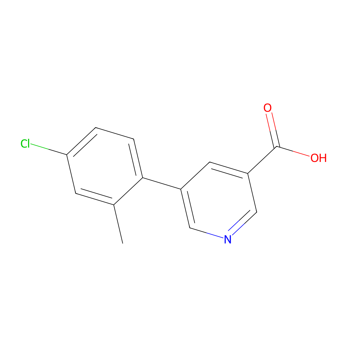 5-(4-Chloro-2-methylphenyl)pyridine-3-carboxylic acid molecular structure, CAS 1261978-33-9