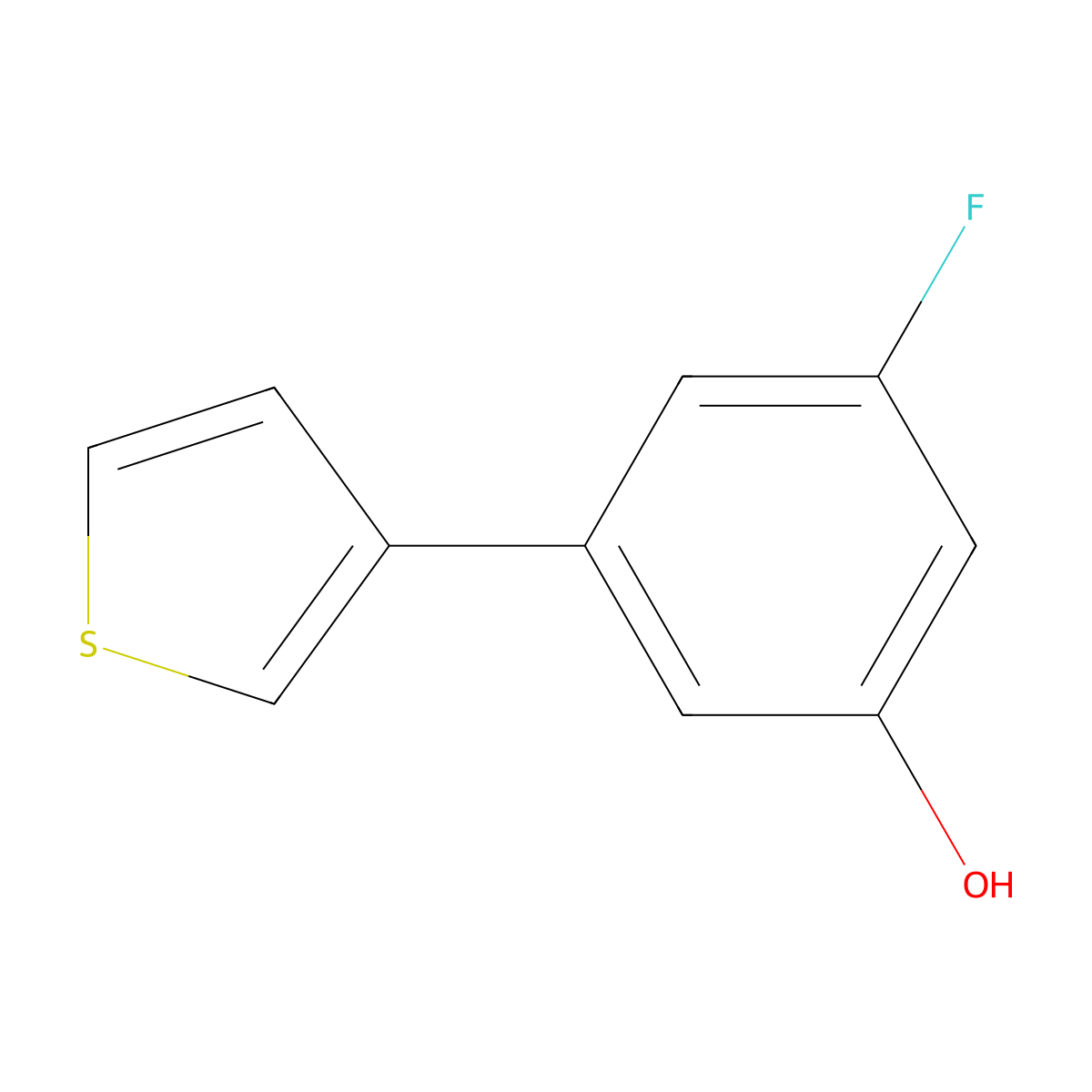 3-Fluoro-5-(thiophen-3-YL)phenol molecular structure, CAS 1261978-37-3