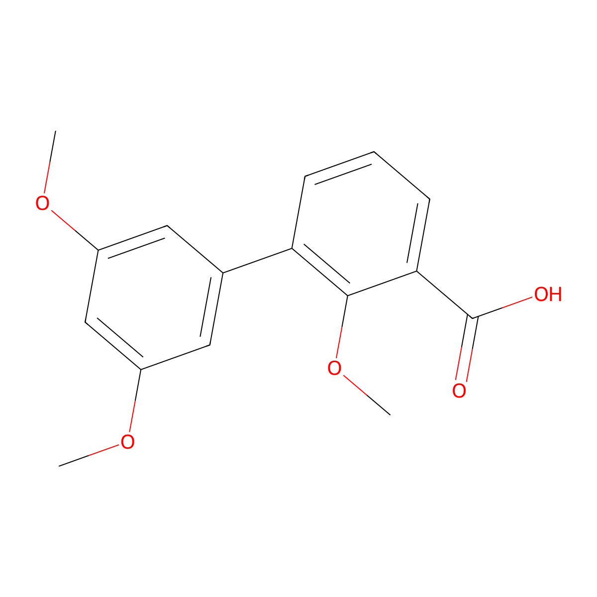 3-(3,5-Dimethoxyphenyl)-2-methoxybenzoic acid molecular structure, CAS 1261978-38-4