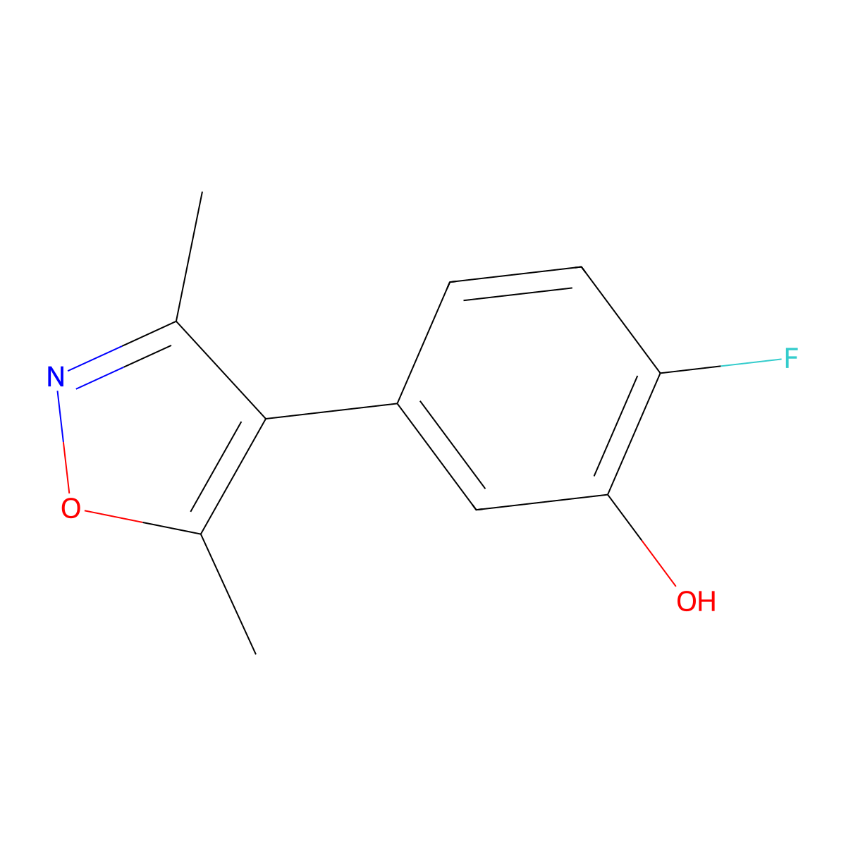 5-(3,5-Dimethyl-1,2-oxazol-4-yl)-2-fluorophenol molecular structure, CAS 1261978-42-0